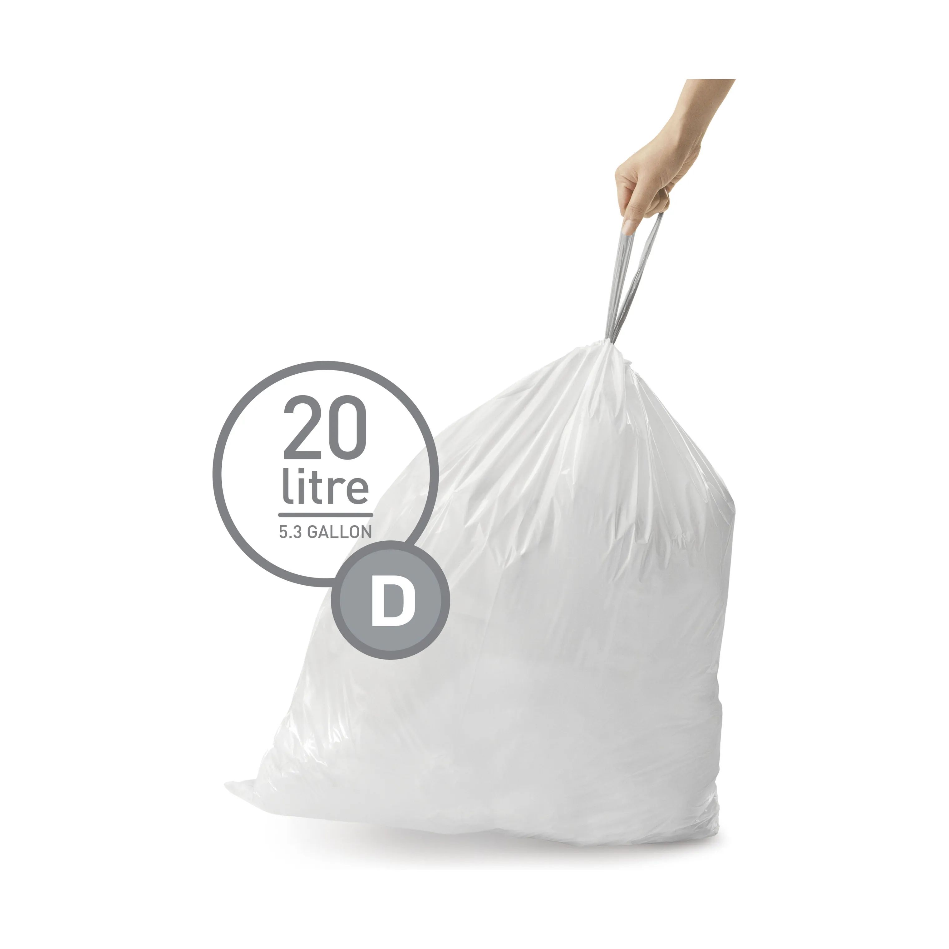 Simplehuman Affaldsposer Affaldsposer kode D - 60 stk. i D - 20 liter, 1