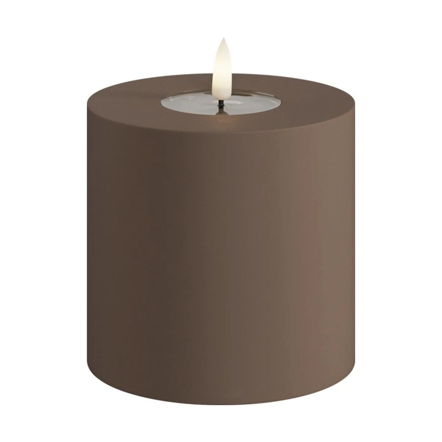Deluxe Homeart LED-lys Real Flame LED Udendørs Bloklys i Karamel, 10 cm, 1