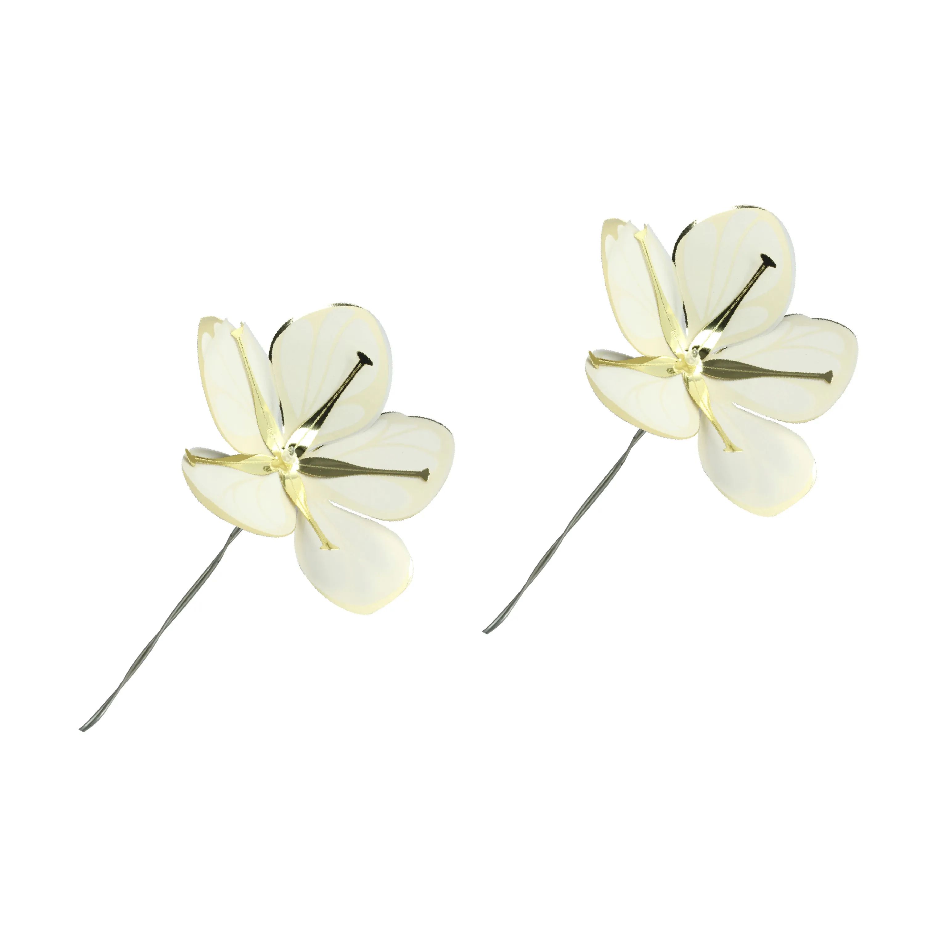 Jette Frölich Design Påskepynt Påske Papirblomster - 2 stk. i Hvid/guldfarvet, 1