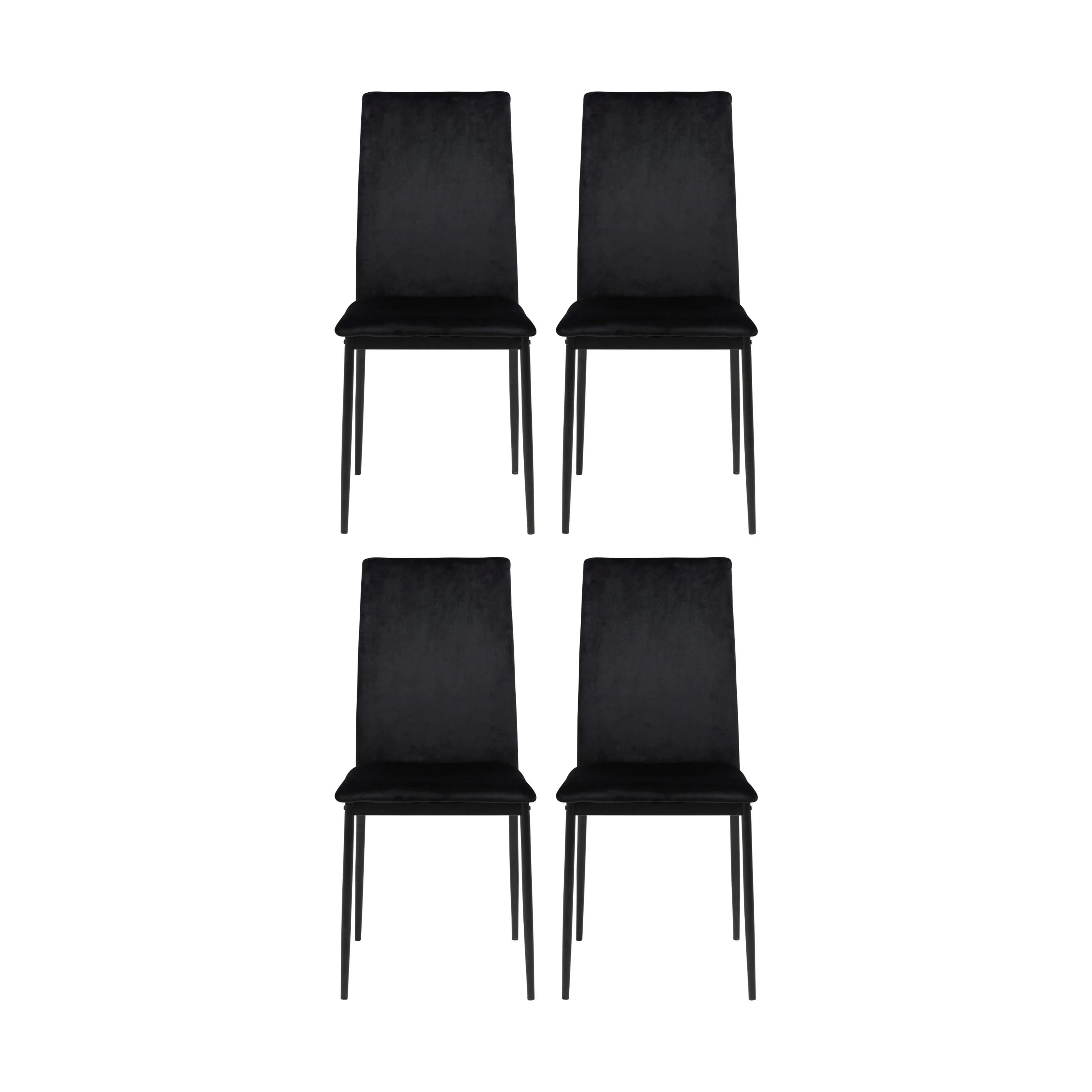CASA Living Spisebordsstole Demina Spisebordsstol - 4 stk i Sort/mat sort, 1
