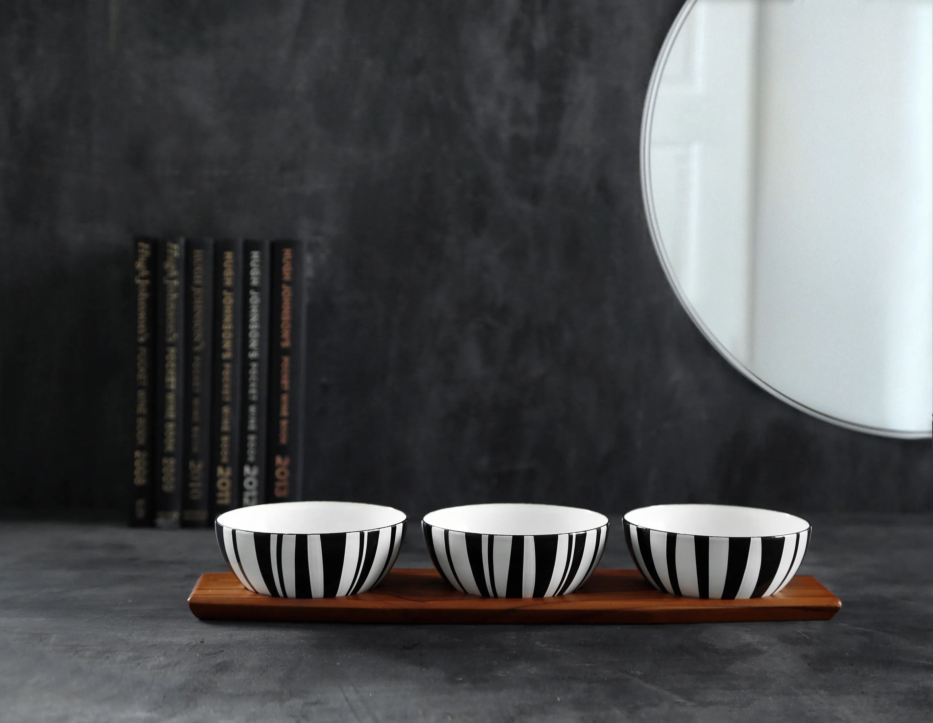 Cathrineholm Skåle Stripes Snacksæt i Hvid, 10 cm, 4