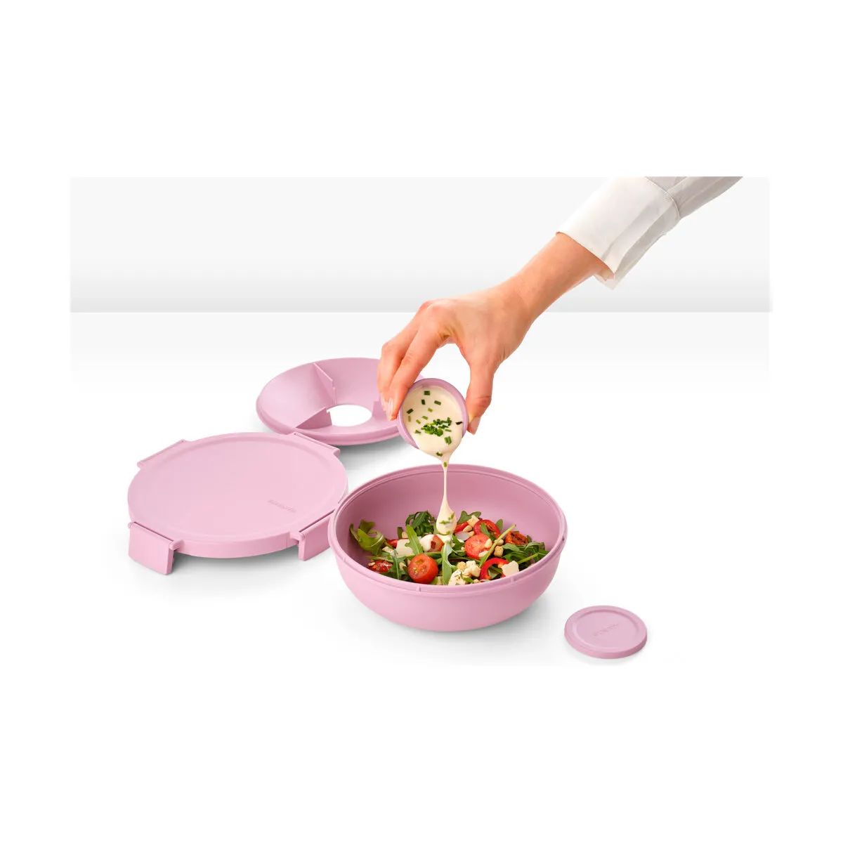 Brabantia Madkasser Make & Take Salatskål i Lilac Pink, 1.3 L, 4