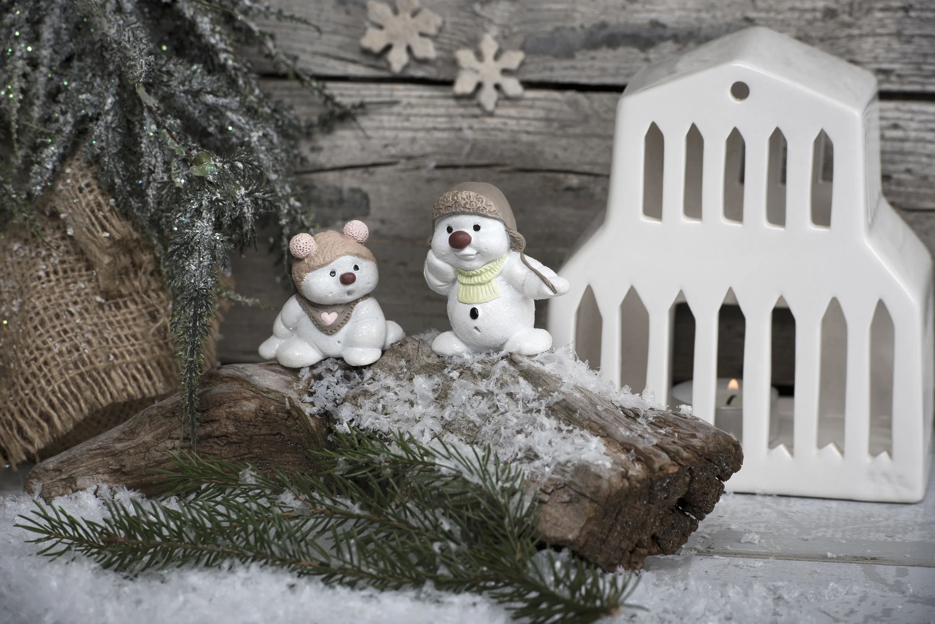 Klarborg Julefigurer Snemænd 2016 - Ejlif & Effi i Hvid, 6 cm, 3