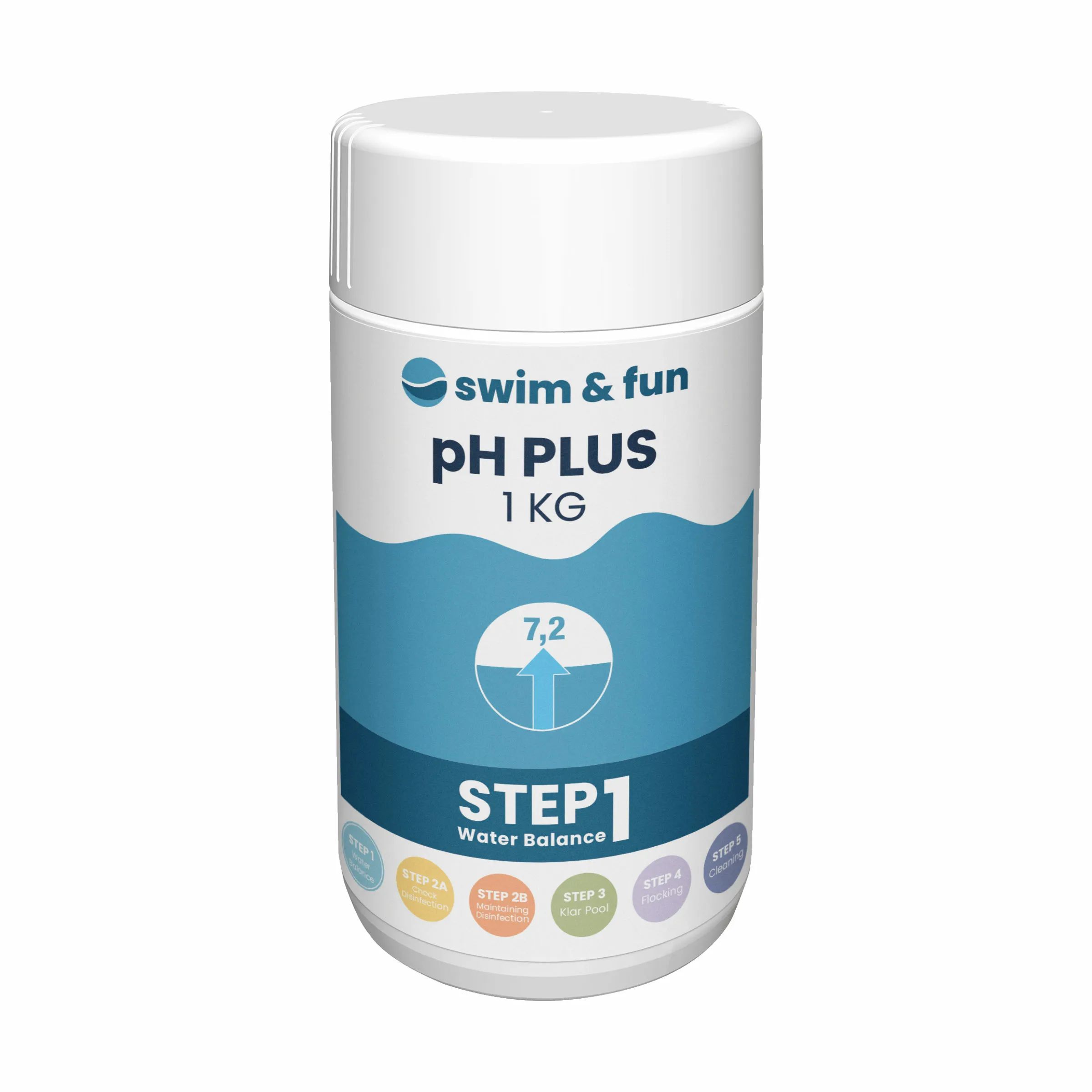 Swim & Fun Poolrengøring pH-Plus i hvid, 1