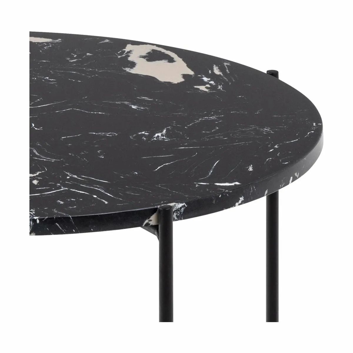 CASA Living Sideborde Avila Hjørnebord i Sort, H40 x Ø52 cm, 4