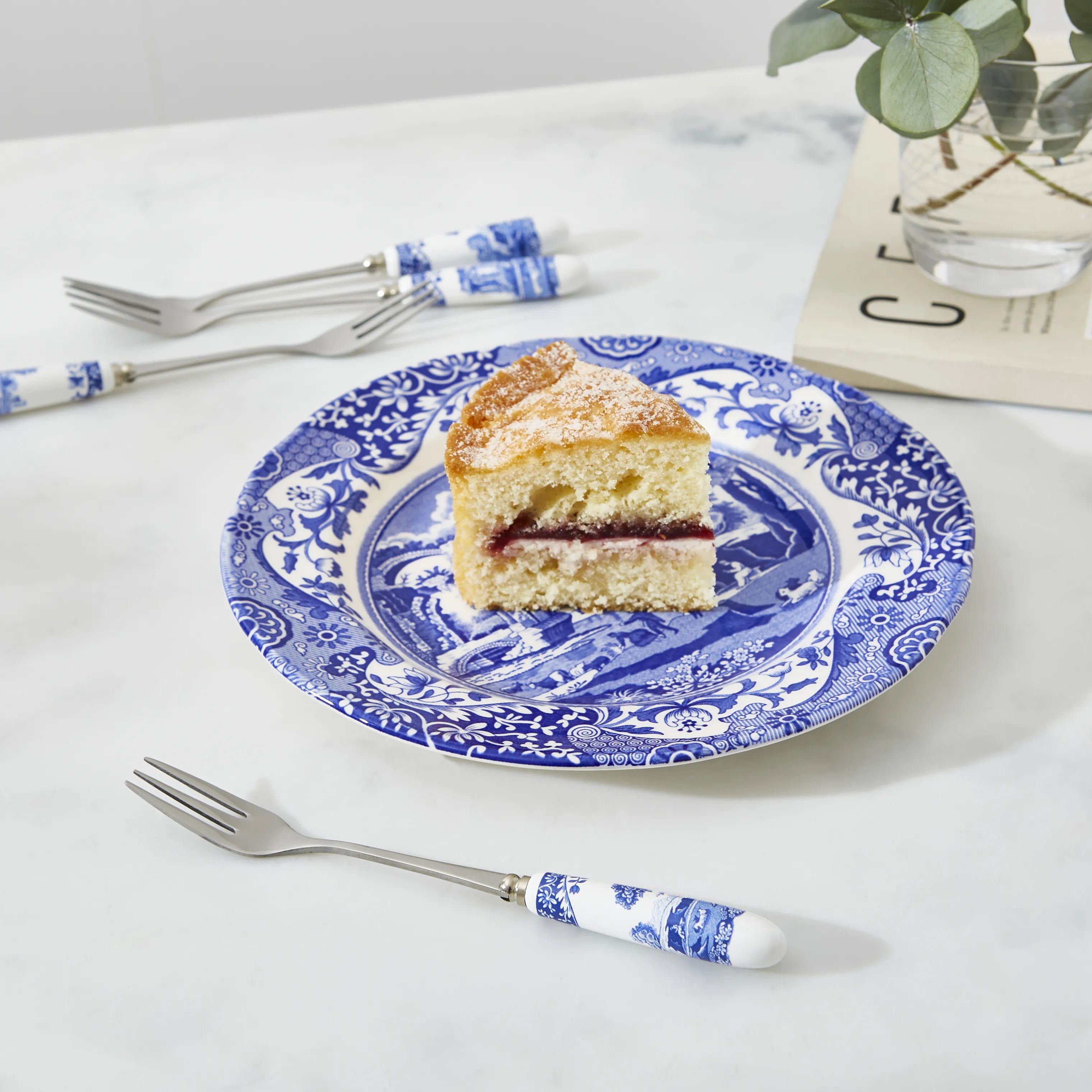 Spode Kagegafler Blue Italian Kagegafler - 6 stk. i Blå/Hvid, 2
