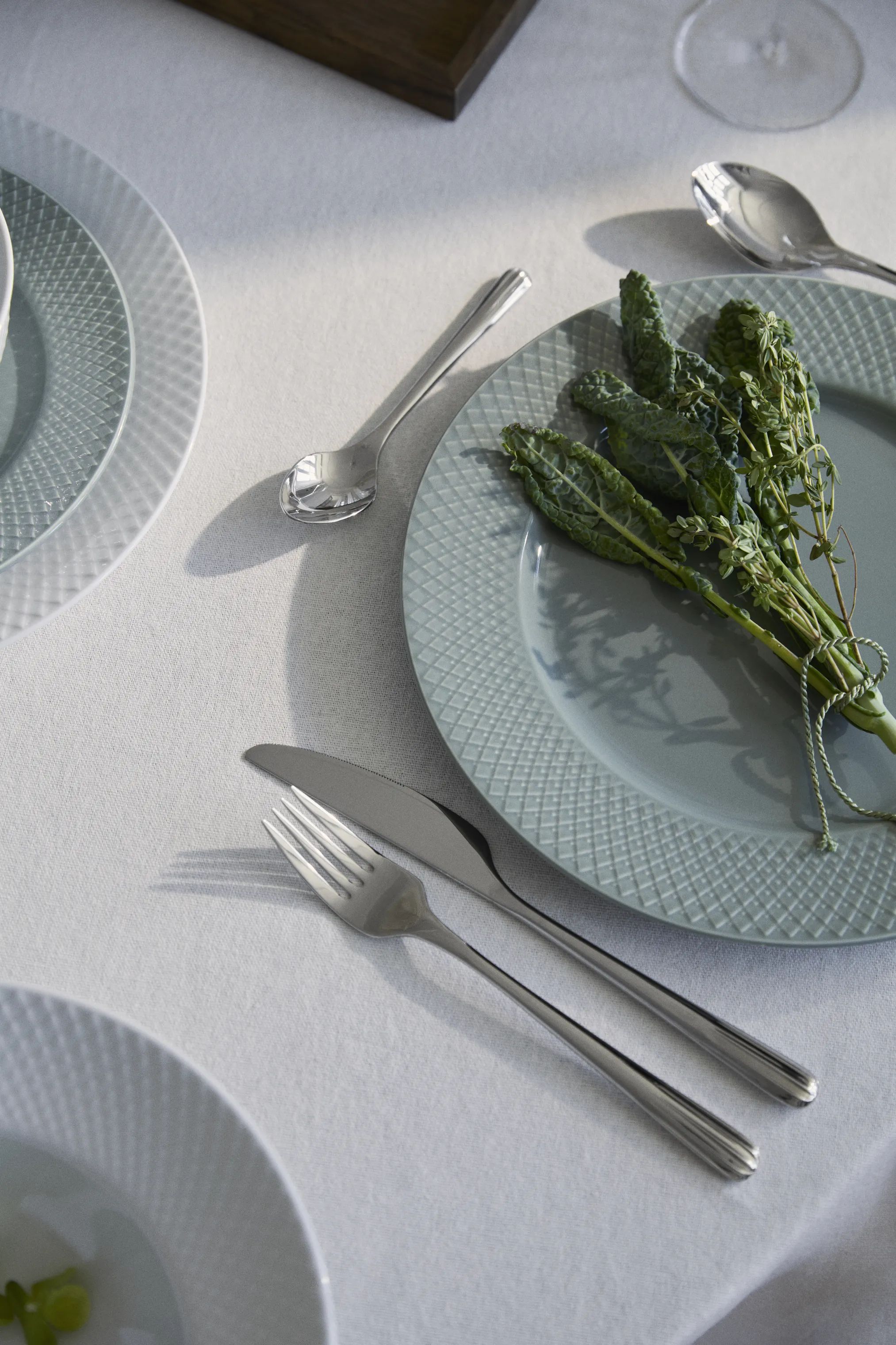 Lyngby Porcelæn Middagstallerkener Rhombe Earth Middagstallerken i Moss, 27 cm, 3