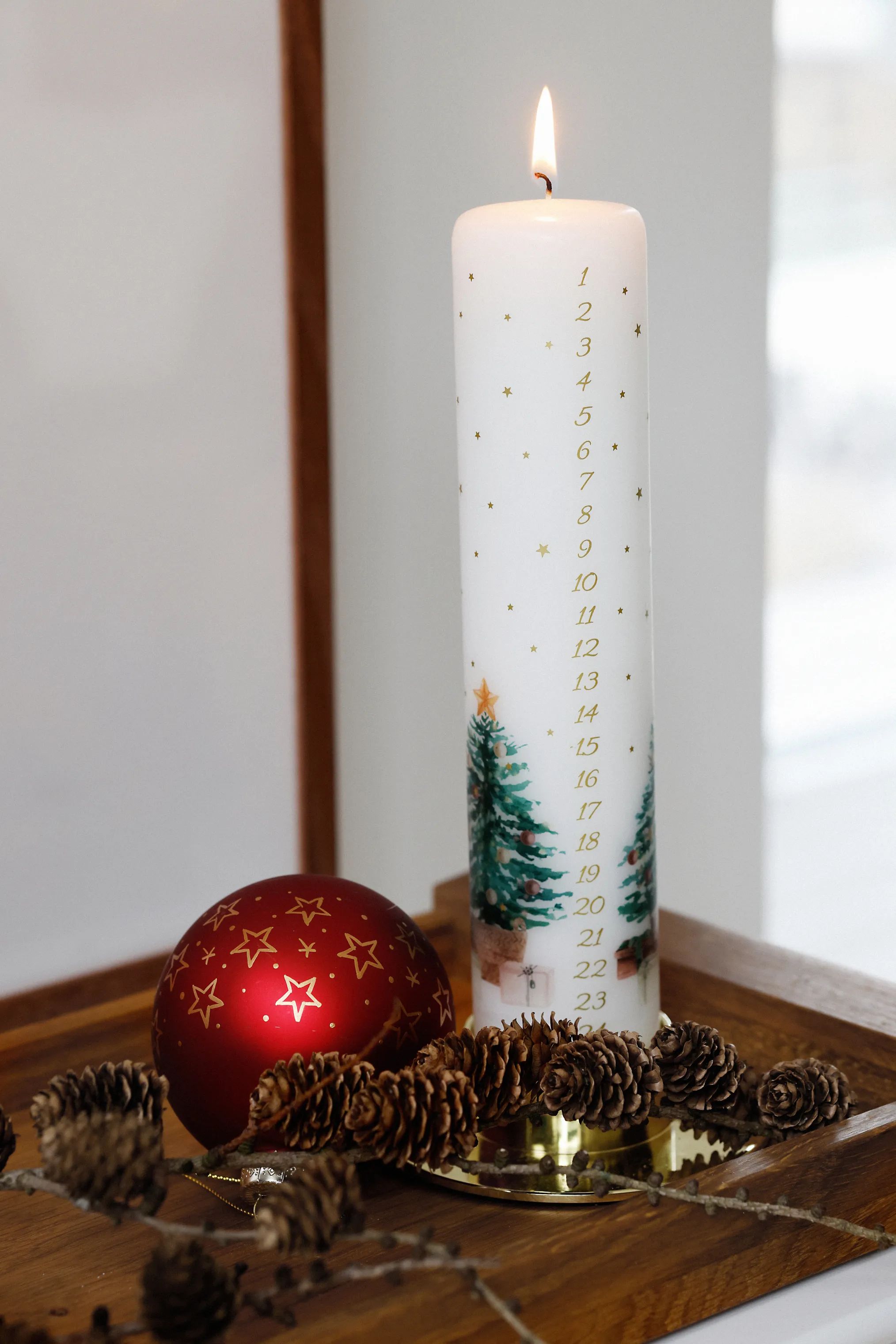 Casa Christmas Kalenderlys Kalenderlys i Hvid/juletræ, 2