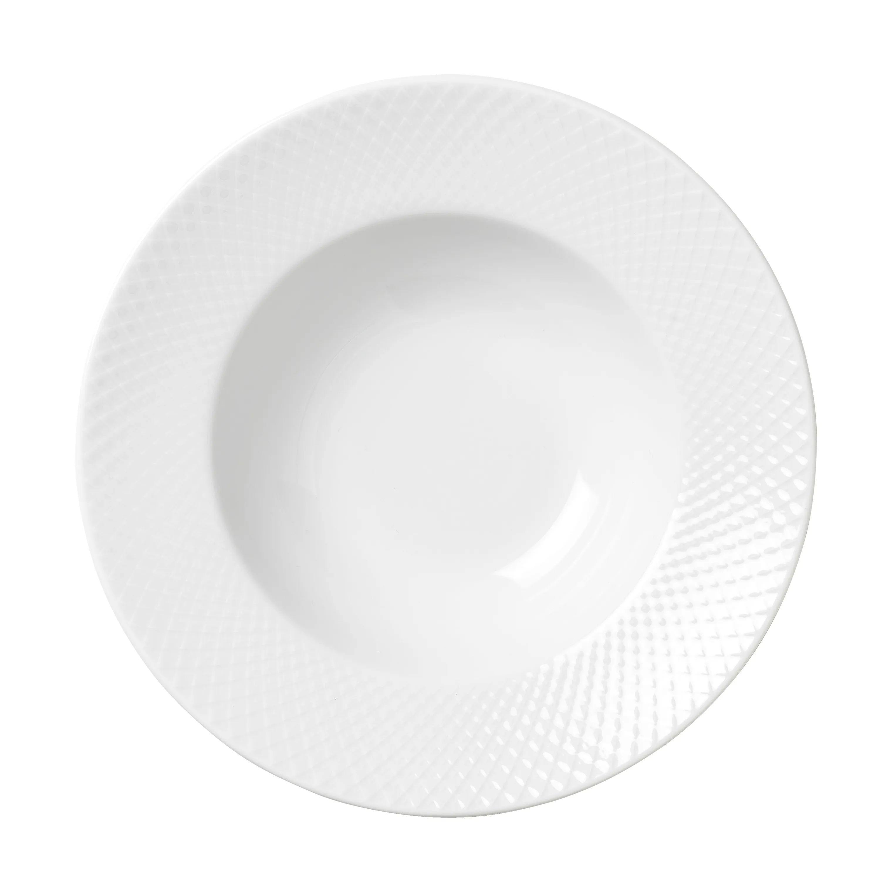 Lyngby Porcelæn Pastatallerkener Rhombe Pastatallerken i Hvid, 1