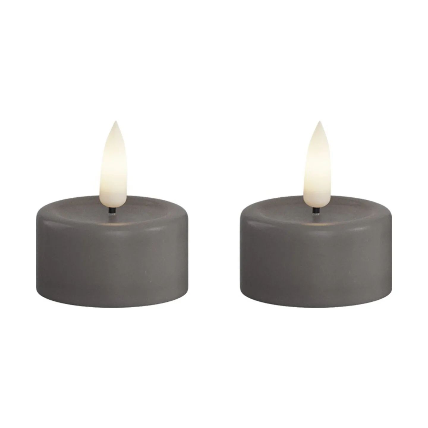 Deluxe Homeart LED-lys Real Flame LED Fyrfadslys - 2 stk. i Grå, 1