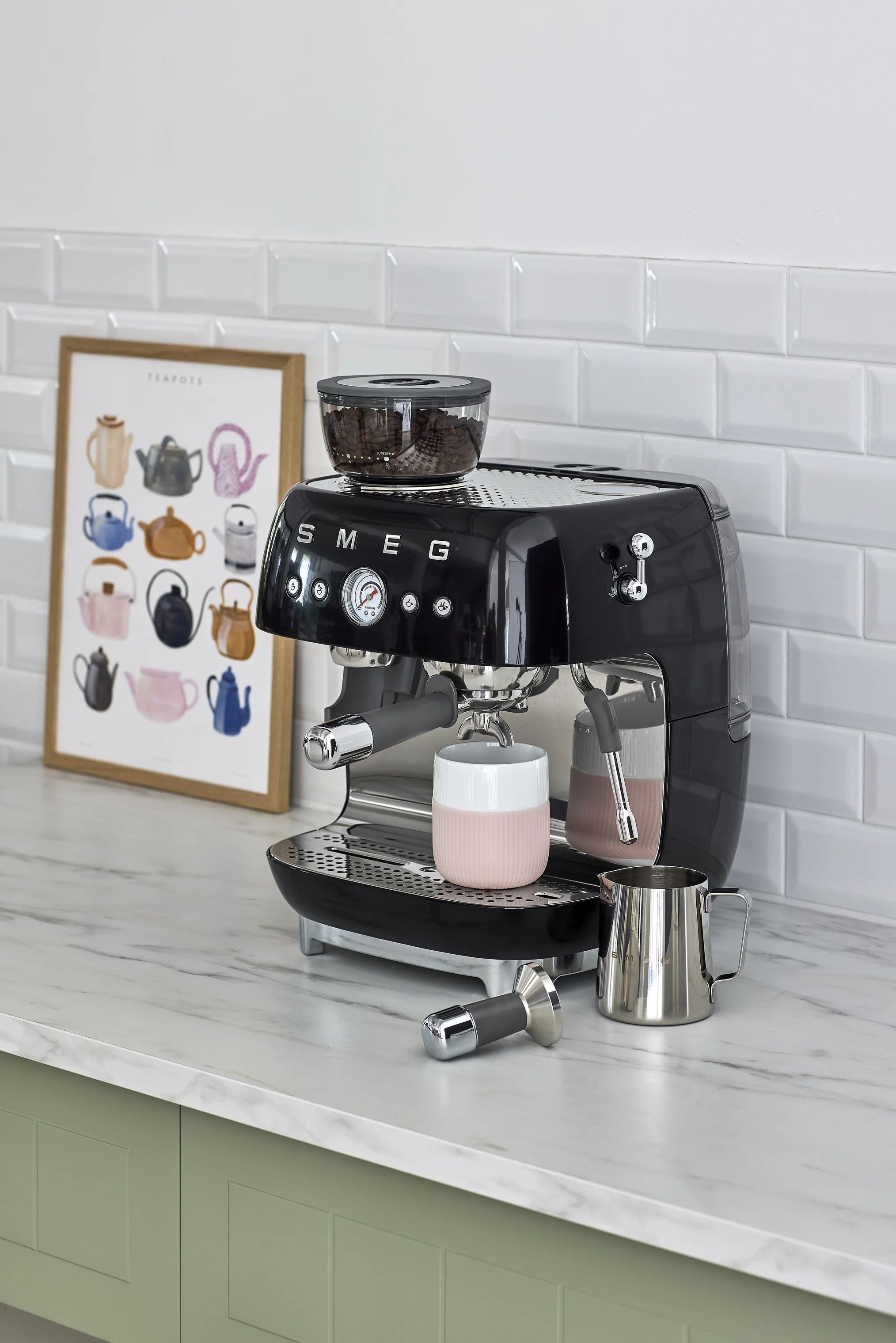 Smeg Espressomaskiner 50's Style Espressomaskine i sort, 3