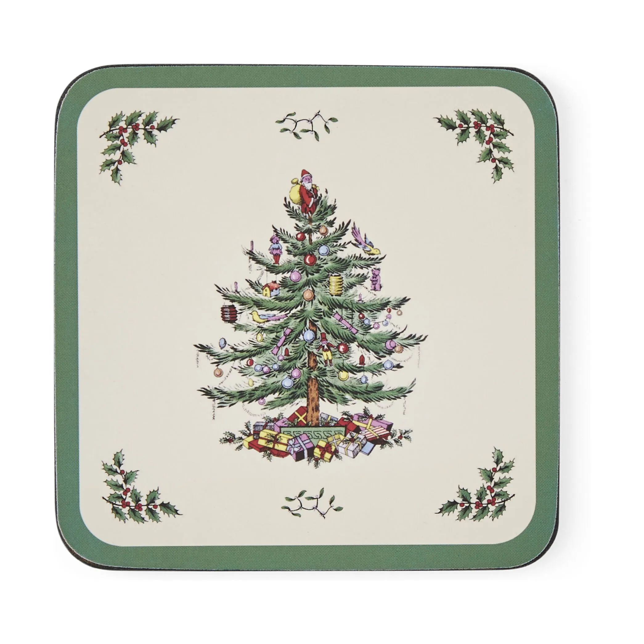 Pimpernel Glasbrikker og coasters Christmas Tree Glasbrikker - 6 stk. i Grøn/hvid/Rød, 1