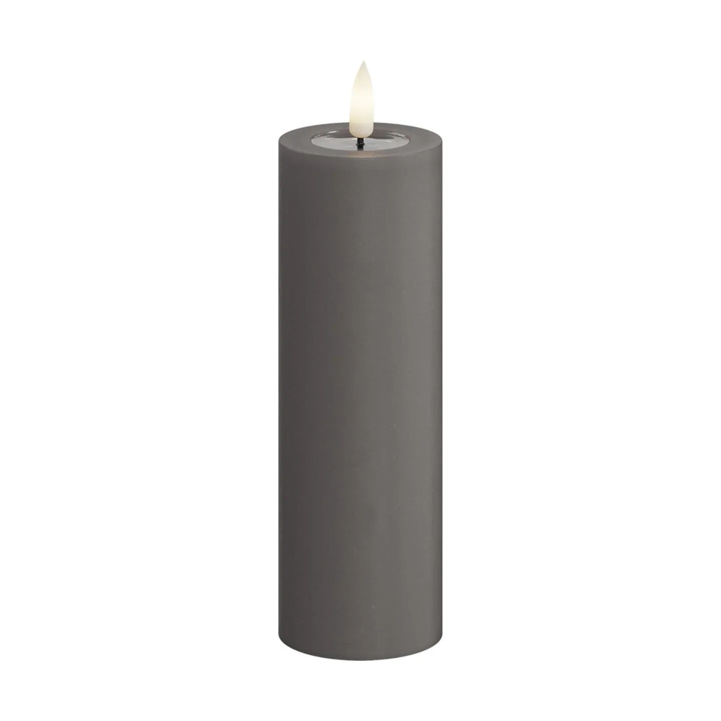 Deluxe Homeart LED-lys Real Flame LED Bloklys i Grå, 15 cm, 1