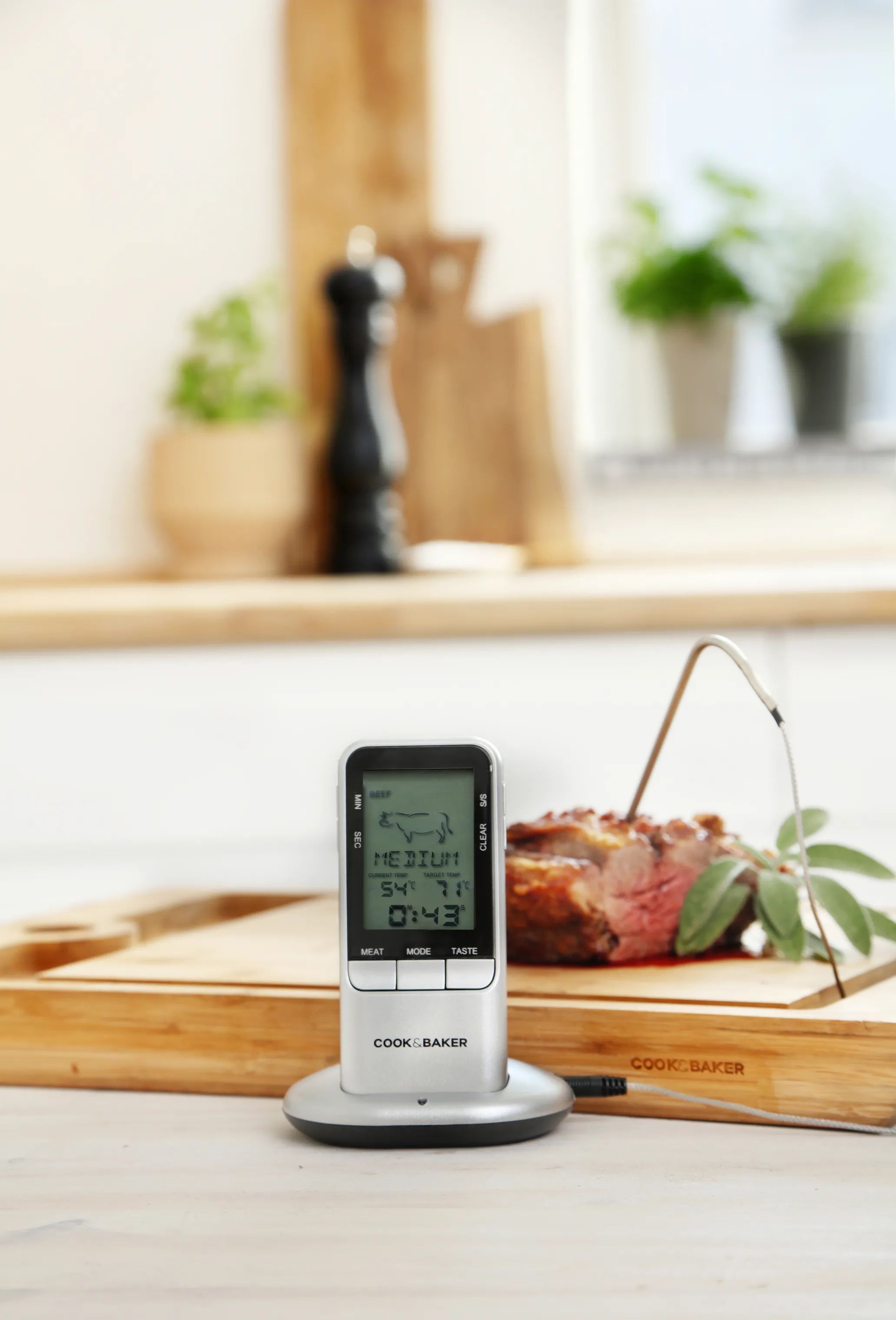 Cook & Baker Stegetermometre Trådløst Stegetermometer i grå, 3