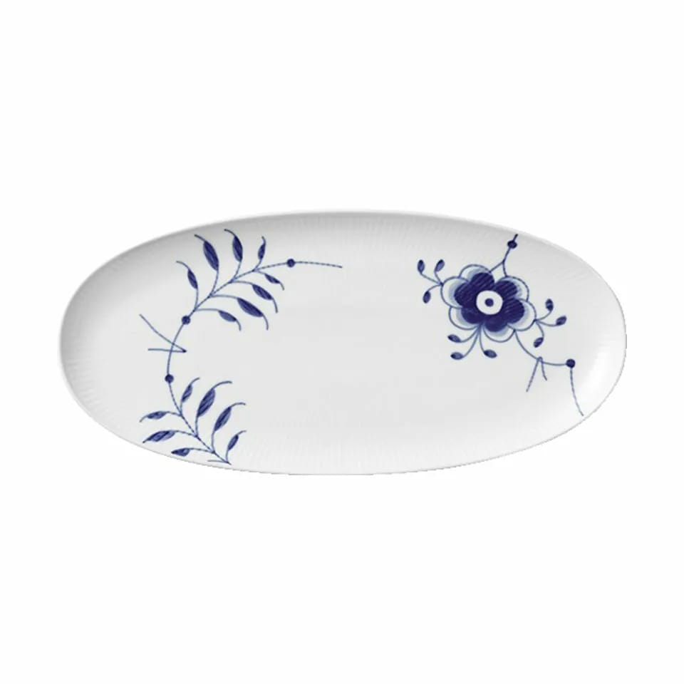 Royal Copenhagen Serveringsfade Blå Mega Riflet Fad i 37 cm, 1