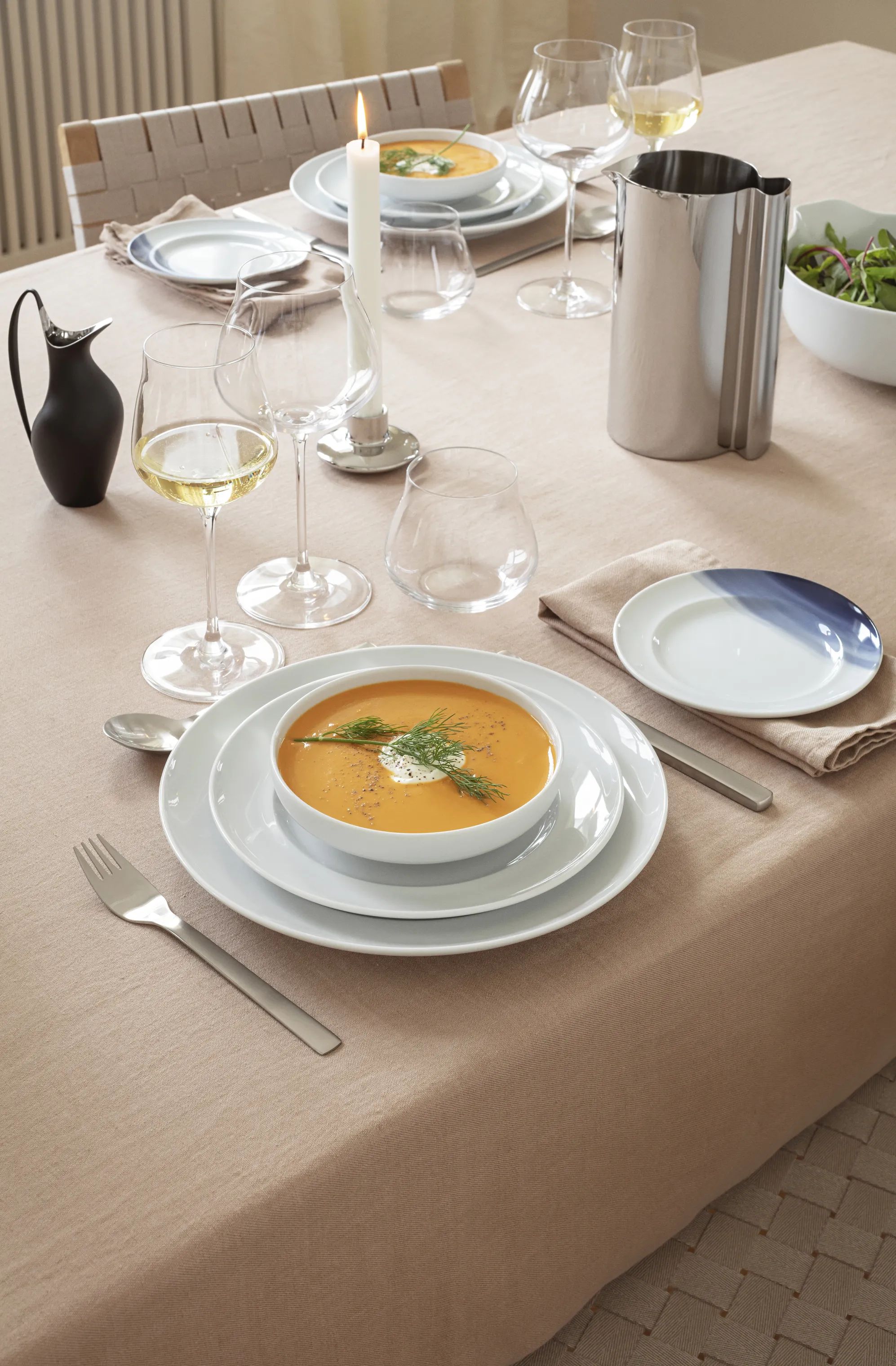 Georg Jensen Middagstallerkener Henning Koppel Koppel Tallerkensæt - 3 stk. i Hvid, 2