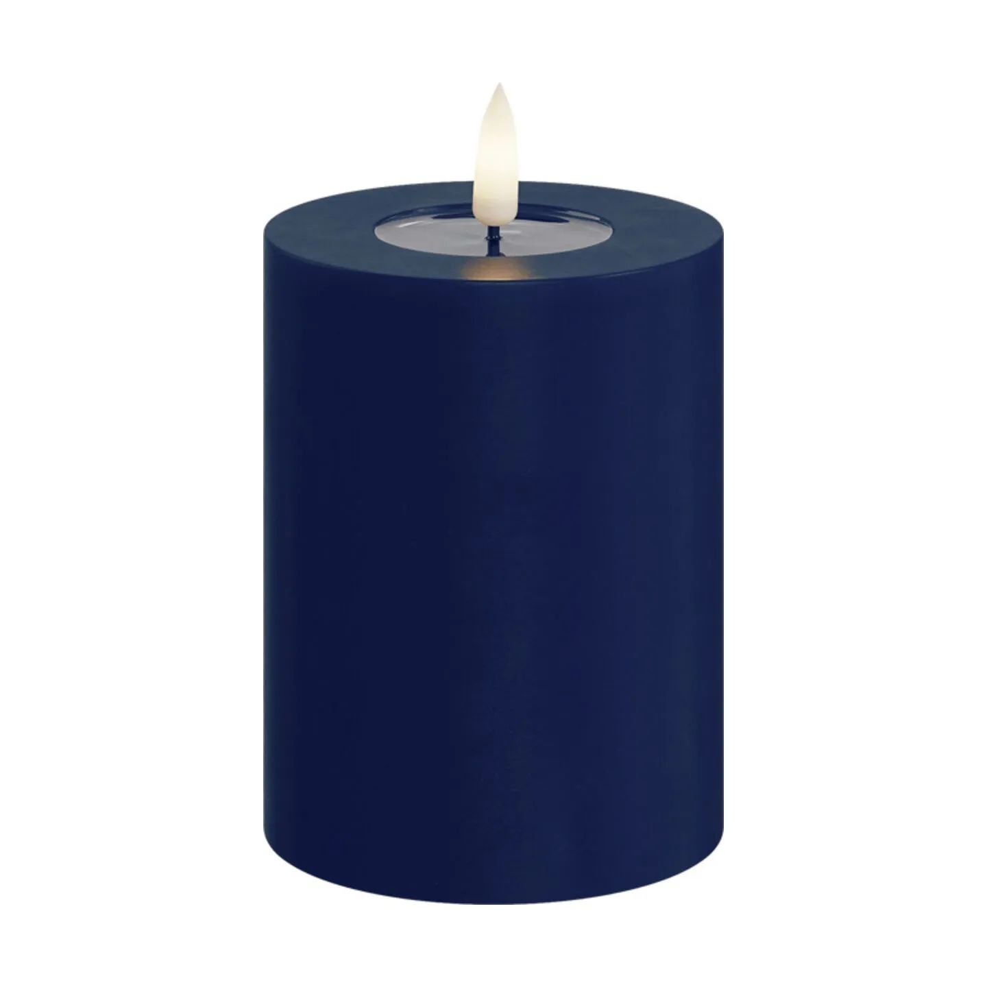 Deluxe Homeart LED-lys Real Flame LED Bloklys i Royal Blue, 10 cm, 1