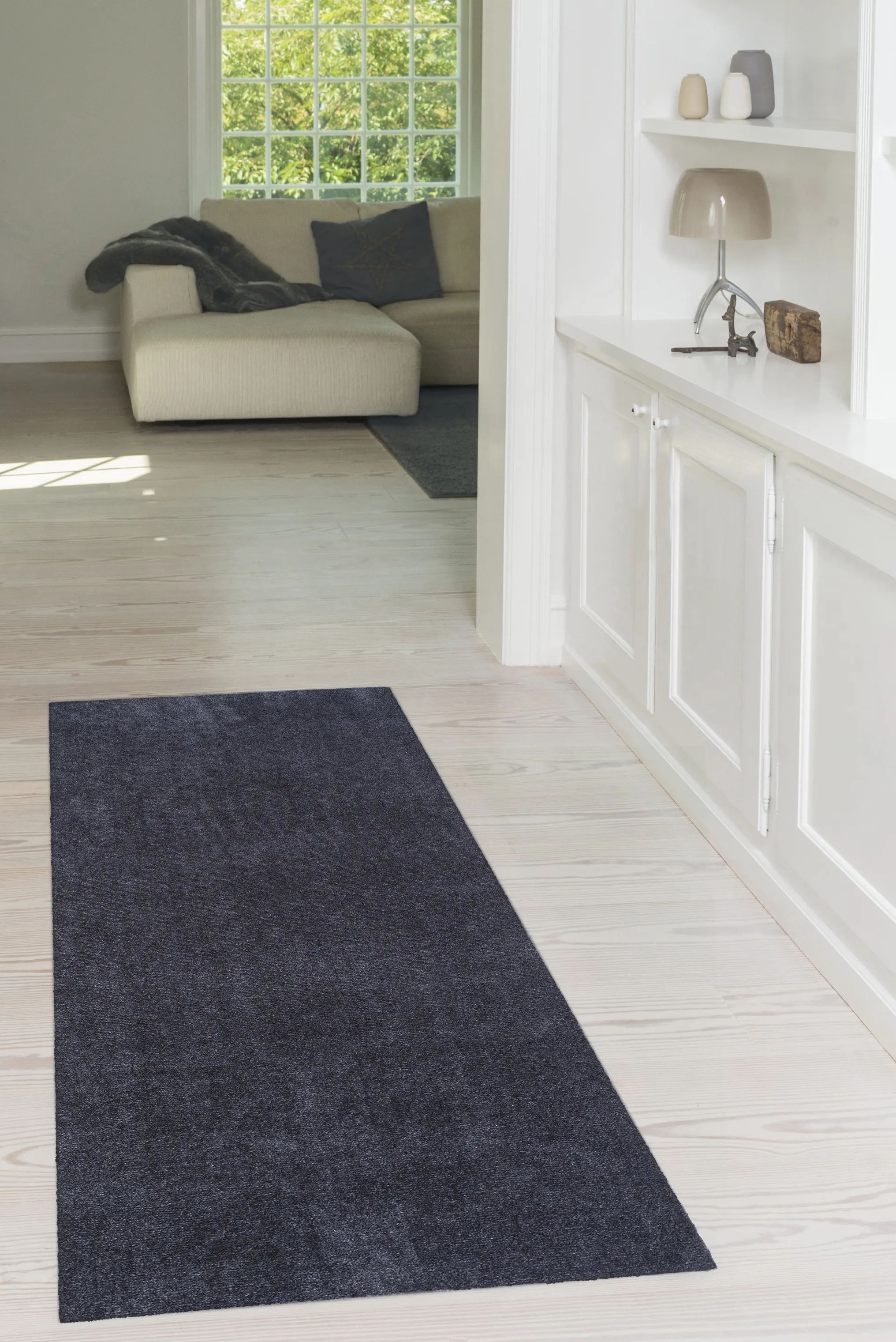 Tica Copenhagen Dørmåtter Uni Color Gulvmåtte i Grå, B67 x L150 cm, 4