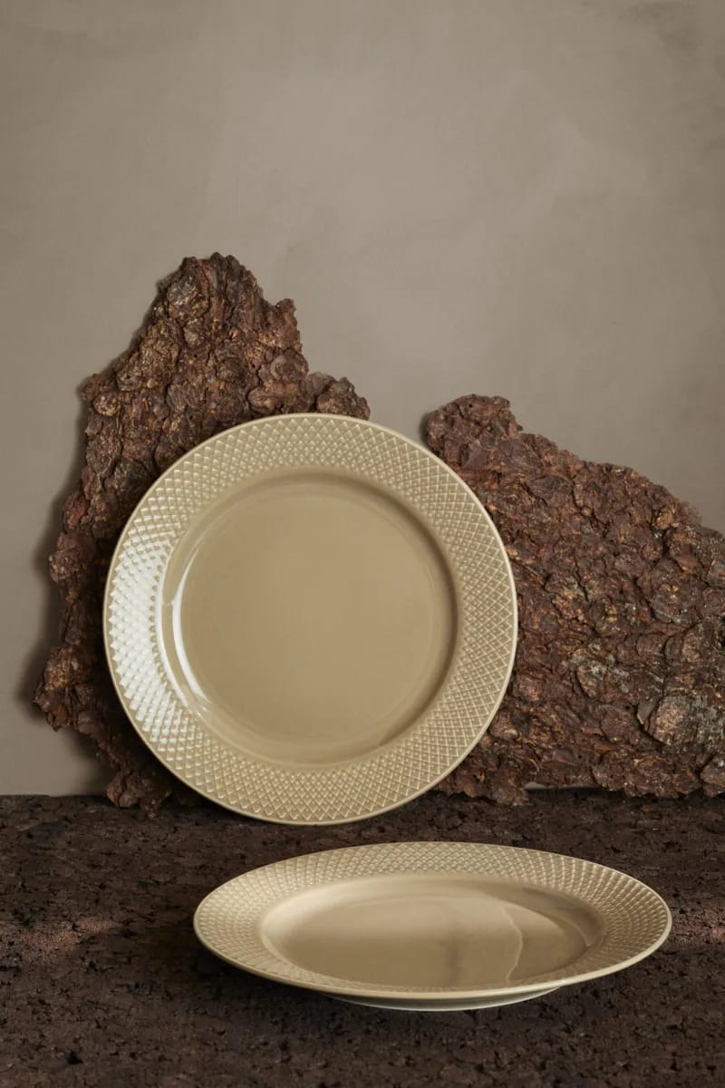 Lyngby Porcelæn Middagstallerkener Rhombe Earth Middagstallerken - 2 stk i Marble, 4