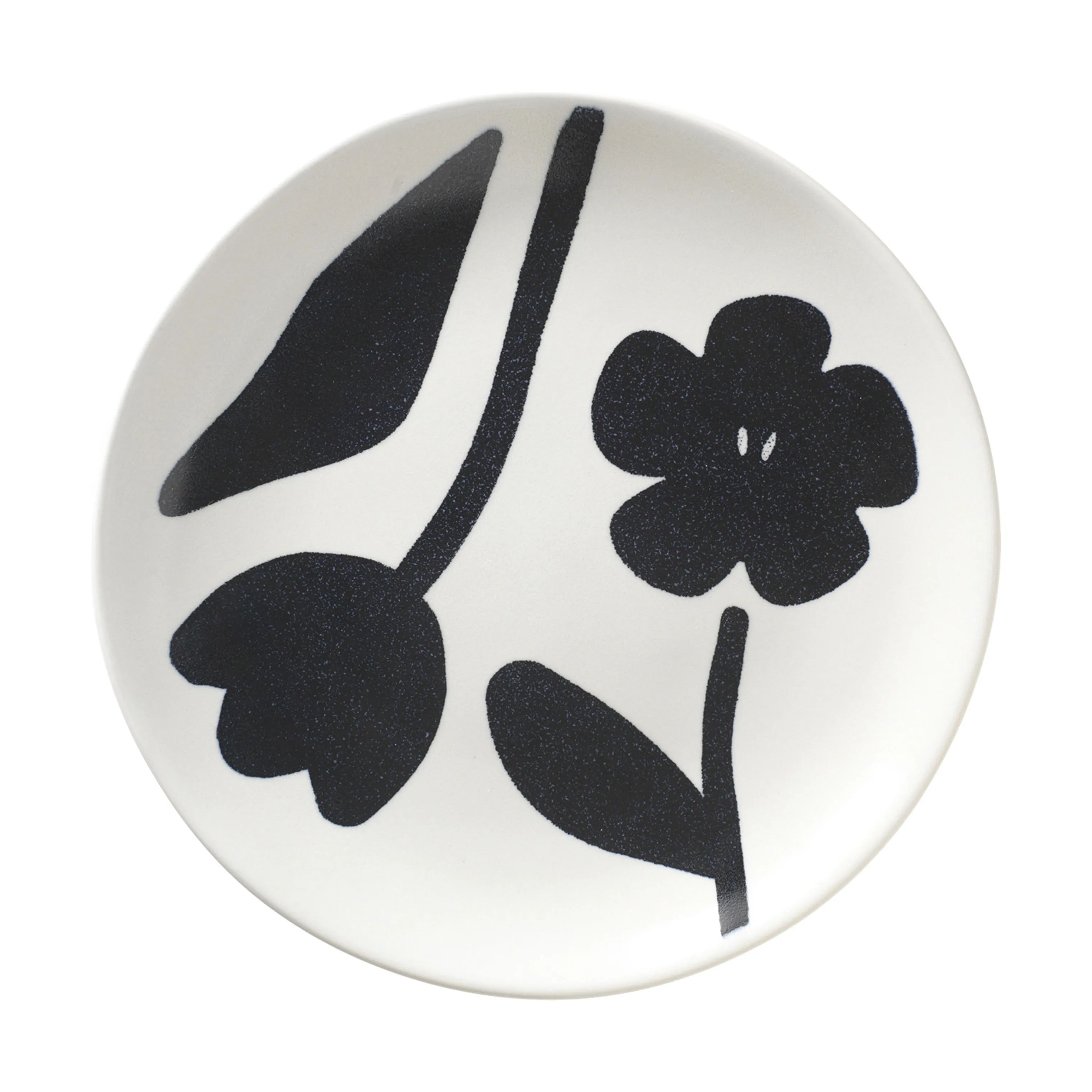 Broste Copenhagen Tallerkener Flora Tallerken i Black/Off White 2, 1