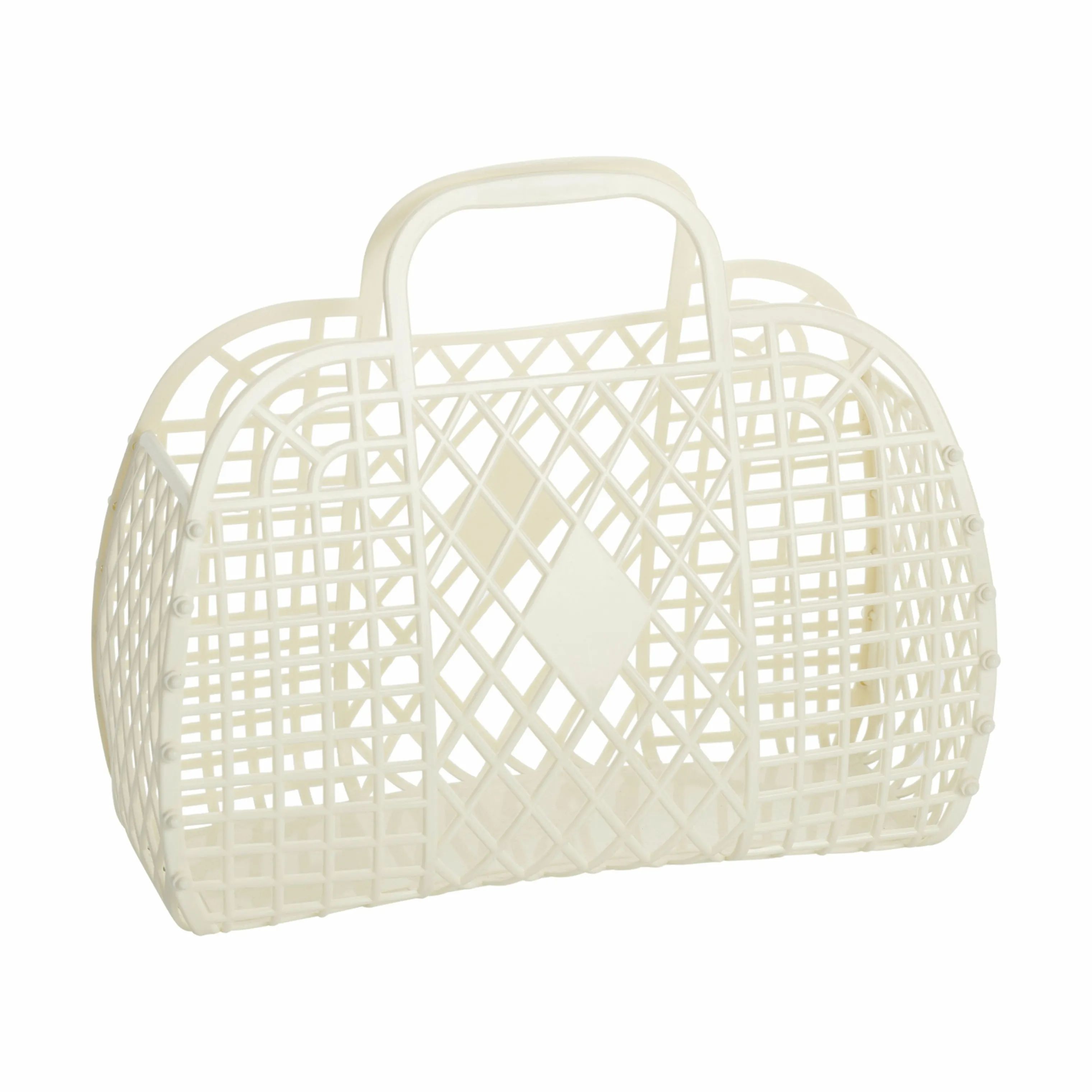 Sun Jellies Øvrigt interiør Retro Basket i Cream, Small, 1