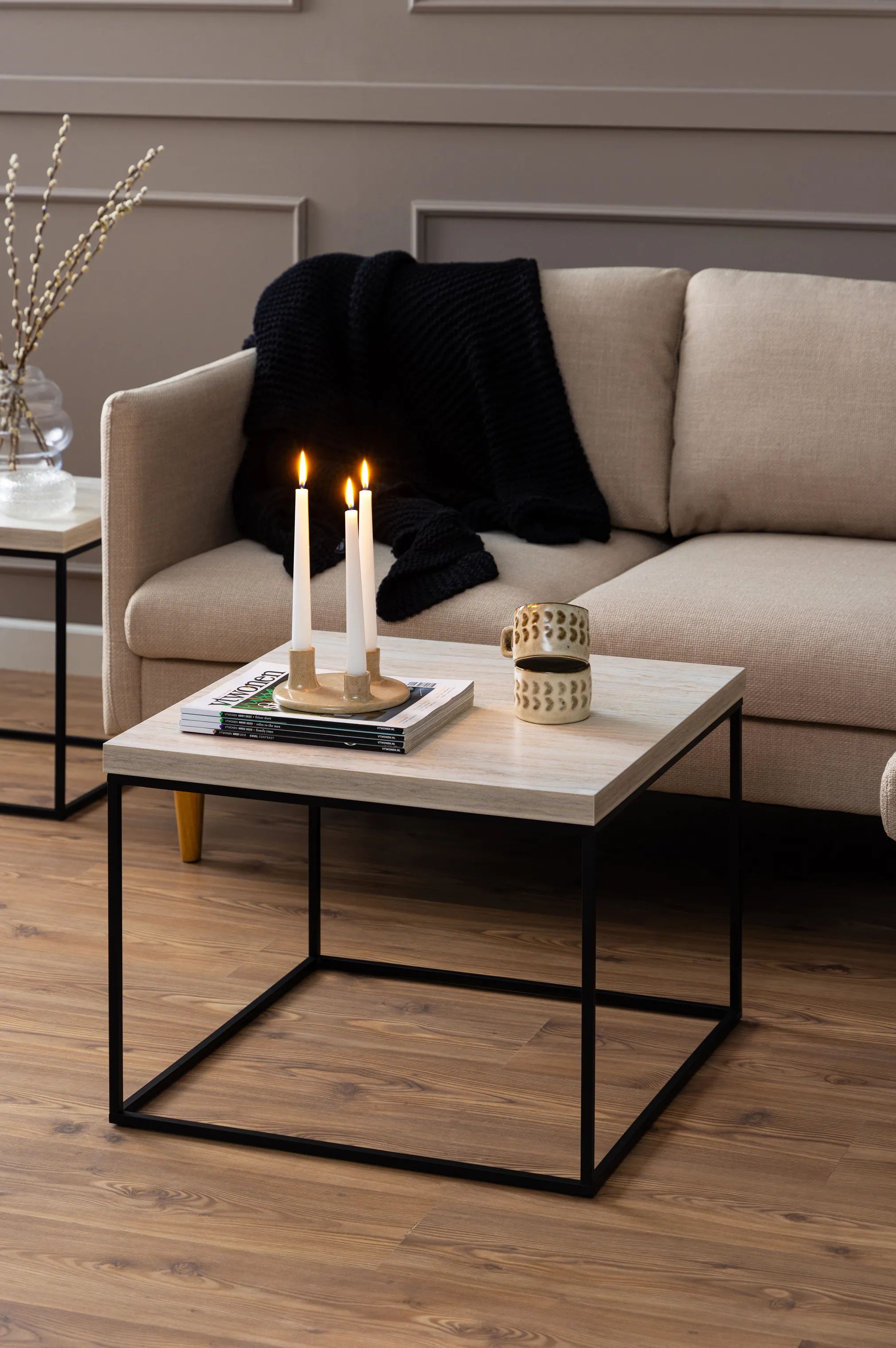 CASA Living Sofaborde Barossa Sofabord i Beige, B60 x L60 cm, 2