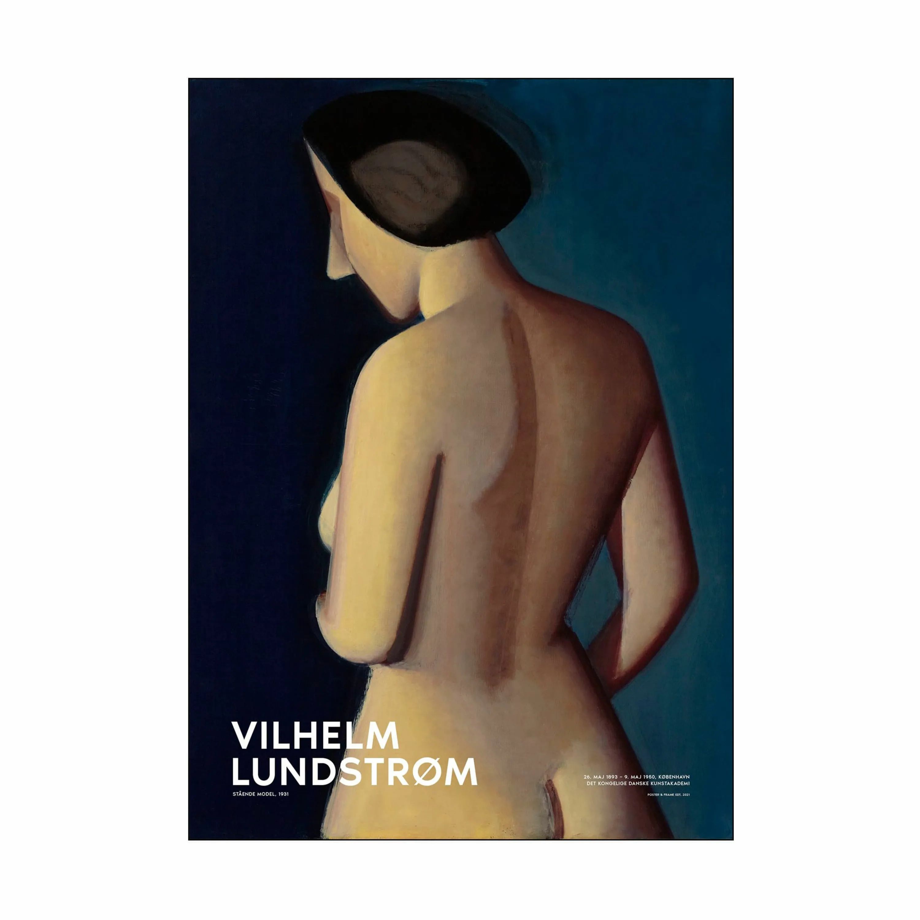 Poster&Frame Plakater Vilhelm Lundstrøm Plakat - Stående model i Brun/blå1, B30 x L40 cm, 1