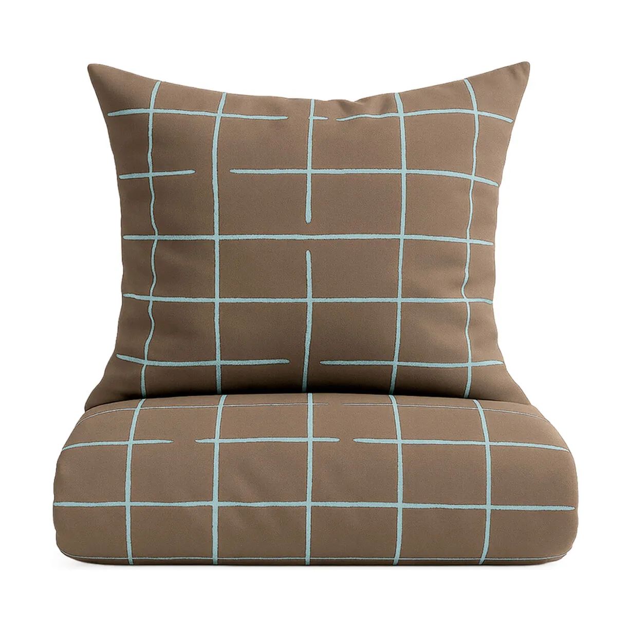 omhu x Mads Barfod Sengetøj Wave Grid Sengetøj i Taupe, B140 x L220 cm, 1