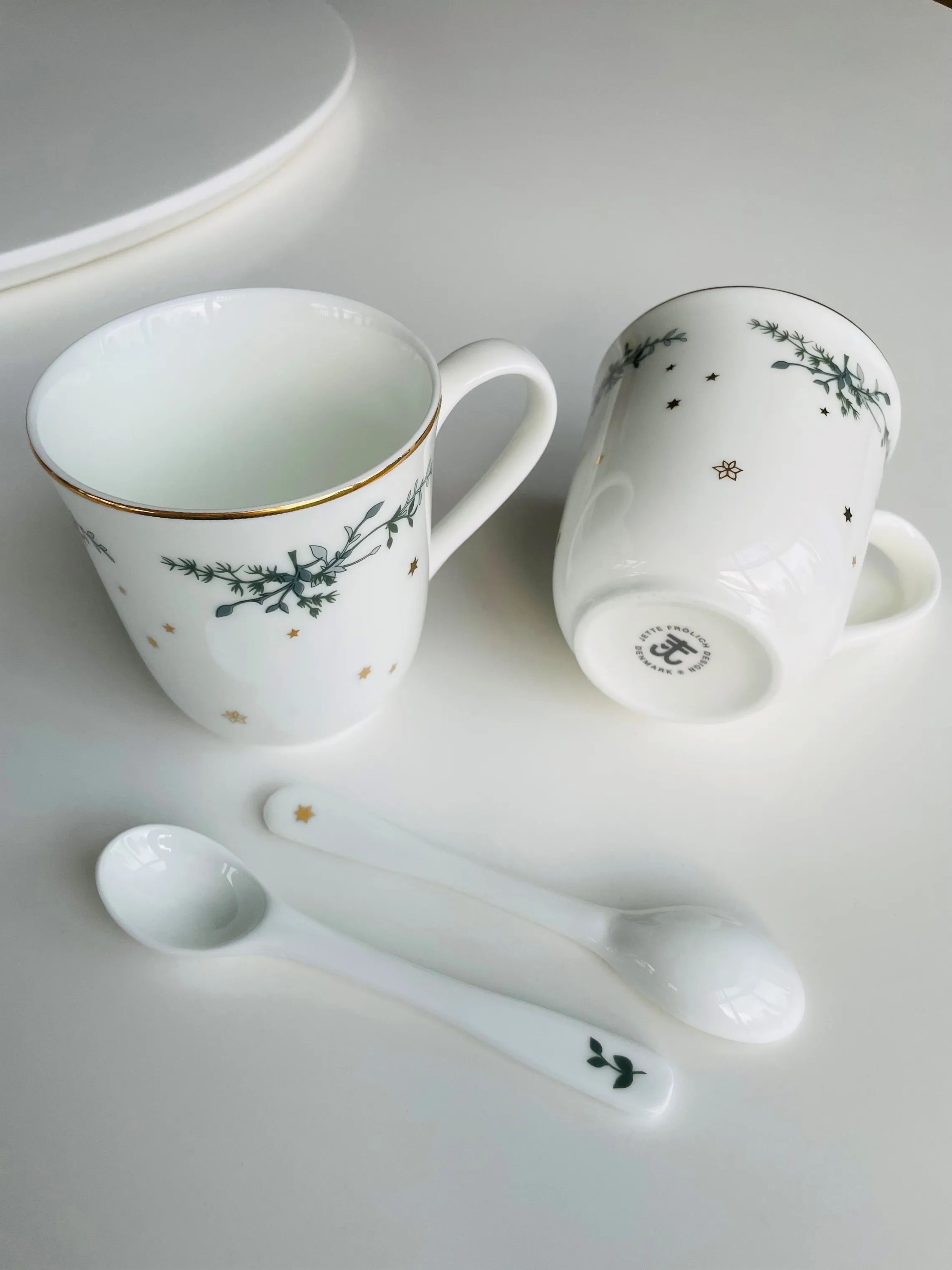 Jette Frölich Design Kaffe- og teskeer Vinterstjerner Teske - 2 stk. i Grøn/guldfarvet, 2