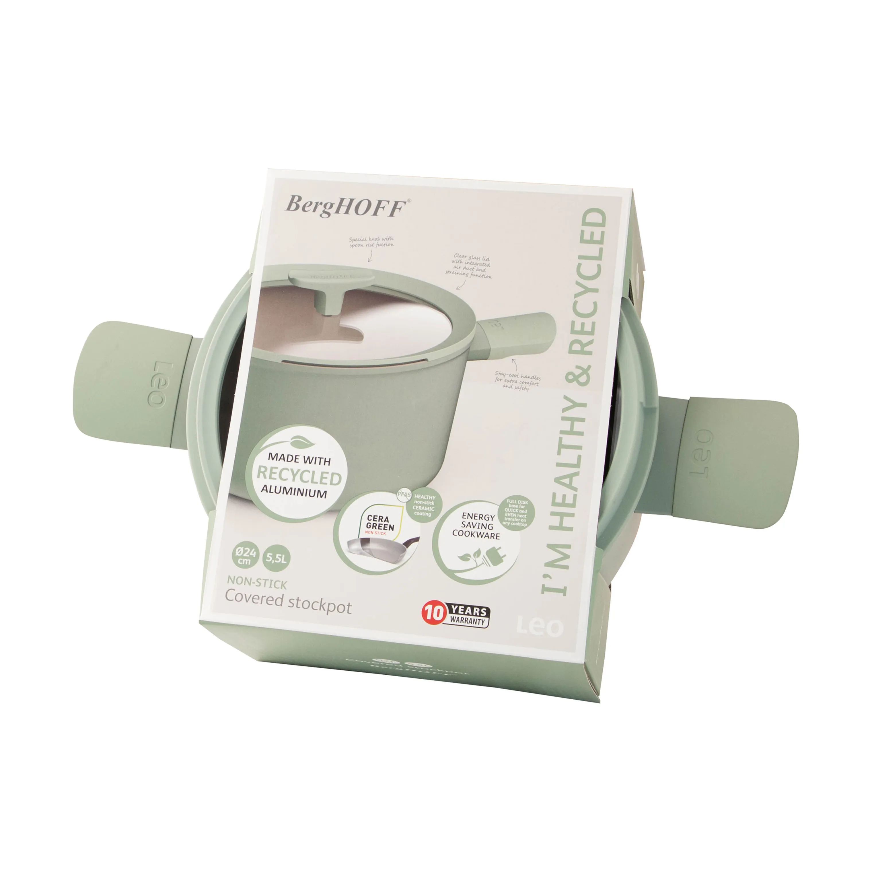BergHOFF Gryder Balance Gryde i Sage, 5.5 L, 3