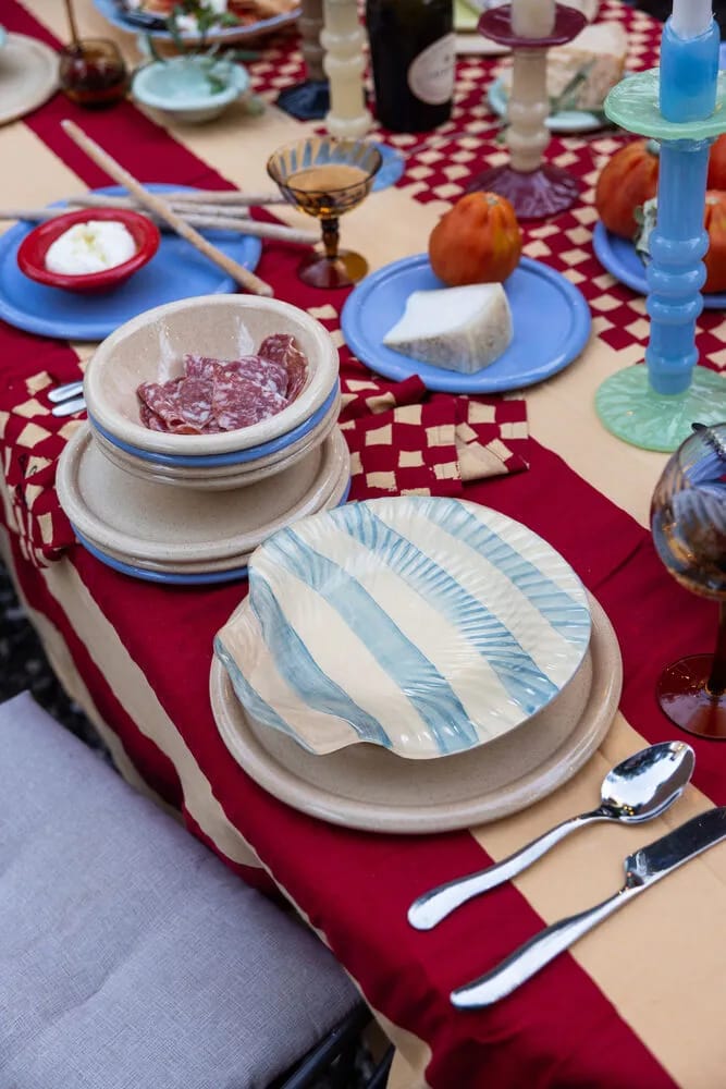 ByOn Frokosttallerkener Armona Tallerken i Lyseblå/hvid, 3