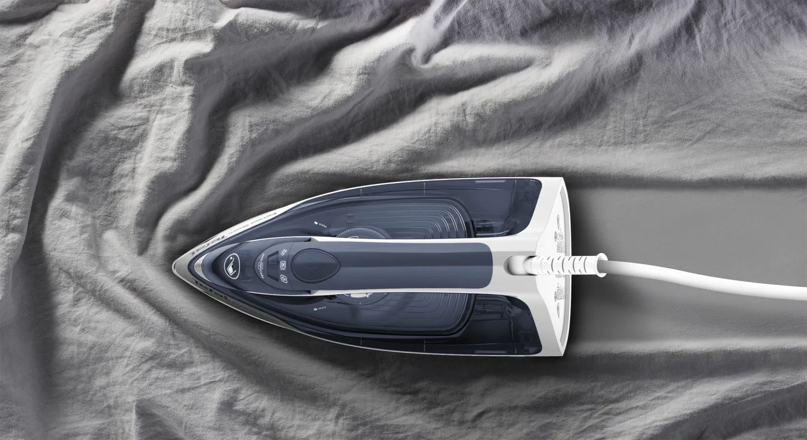 Tefal Strygejern Express Steam+ Dampstrygejern i hvid/blå, 15,5 cm, 4