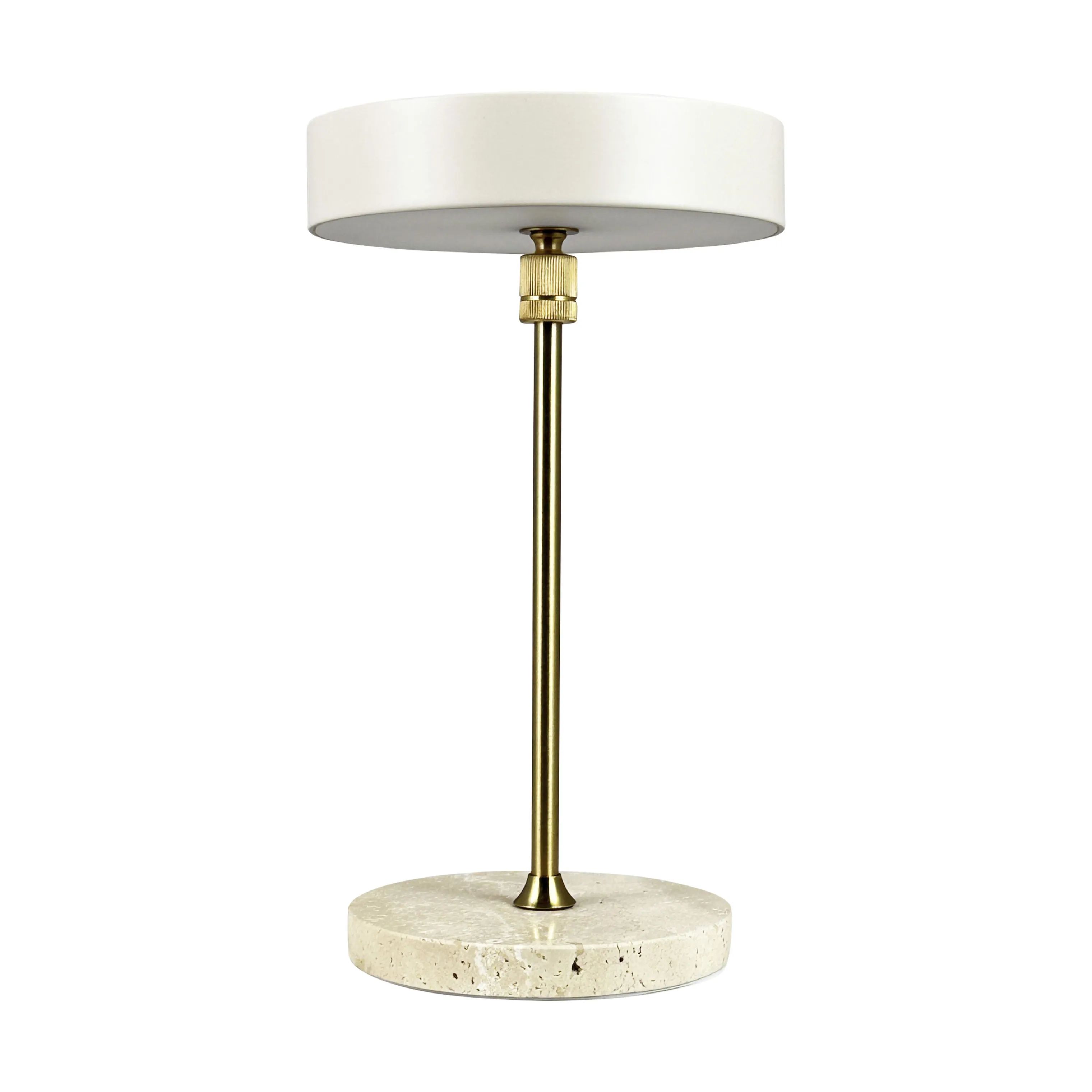 Dyberg Larsen Bordlamper Moonlight Bordlampe i Beige/ Travertin/ Messing, 1