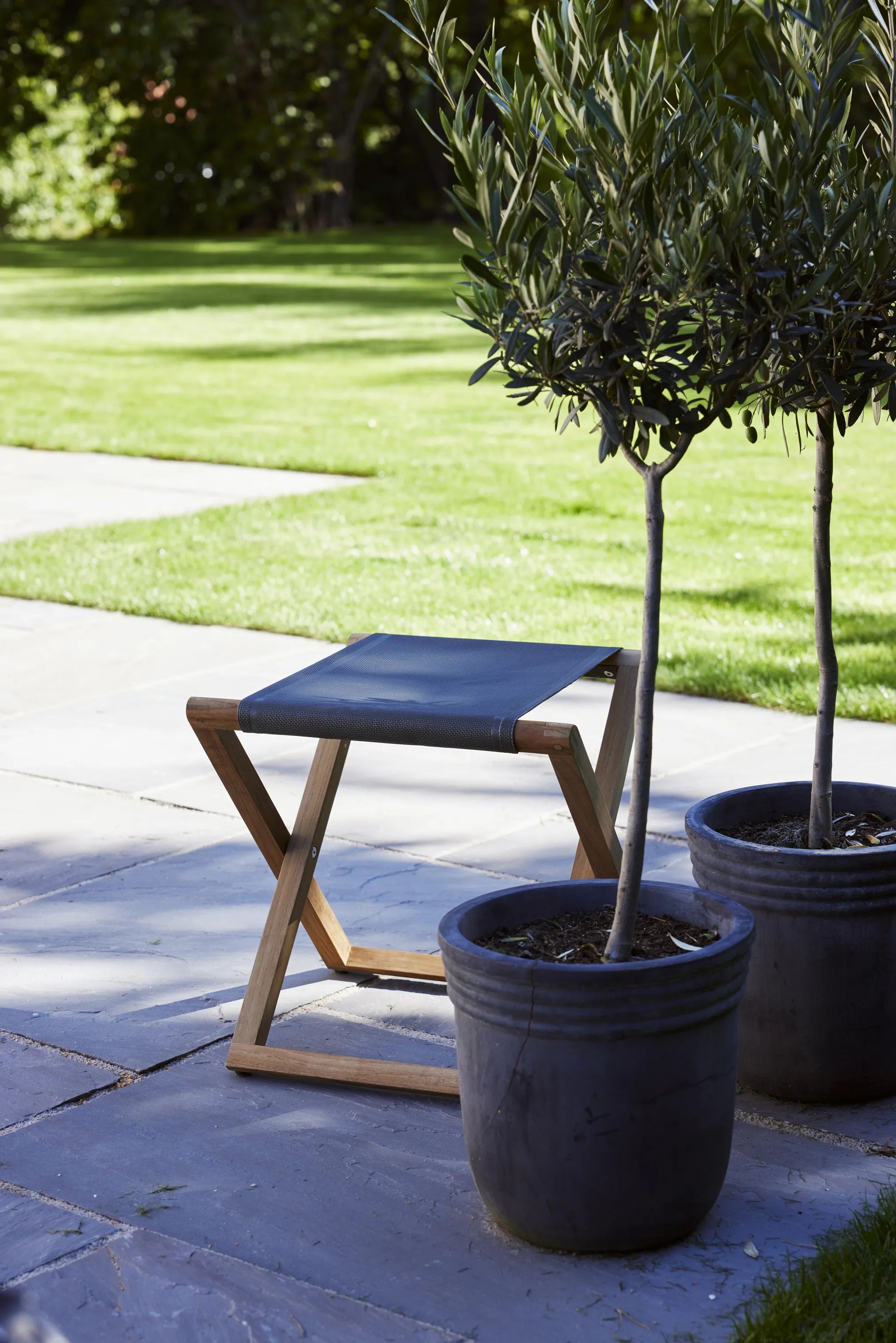 Mandalay Loungestole Langelinie Skammel i Teak/Olivengrøn, 5