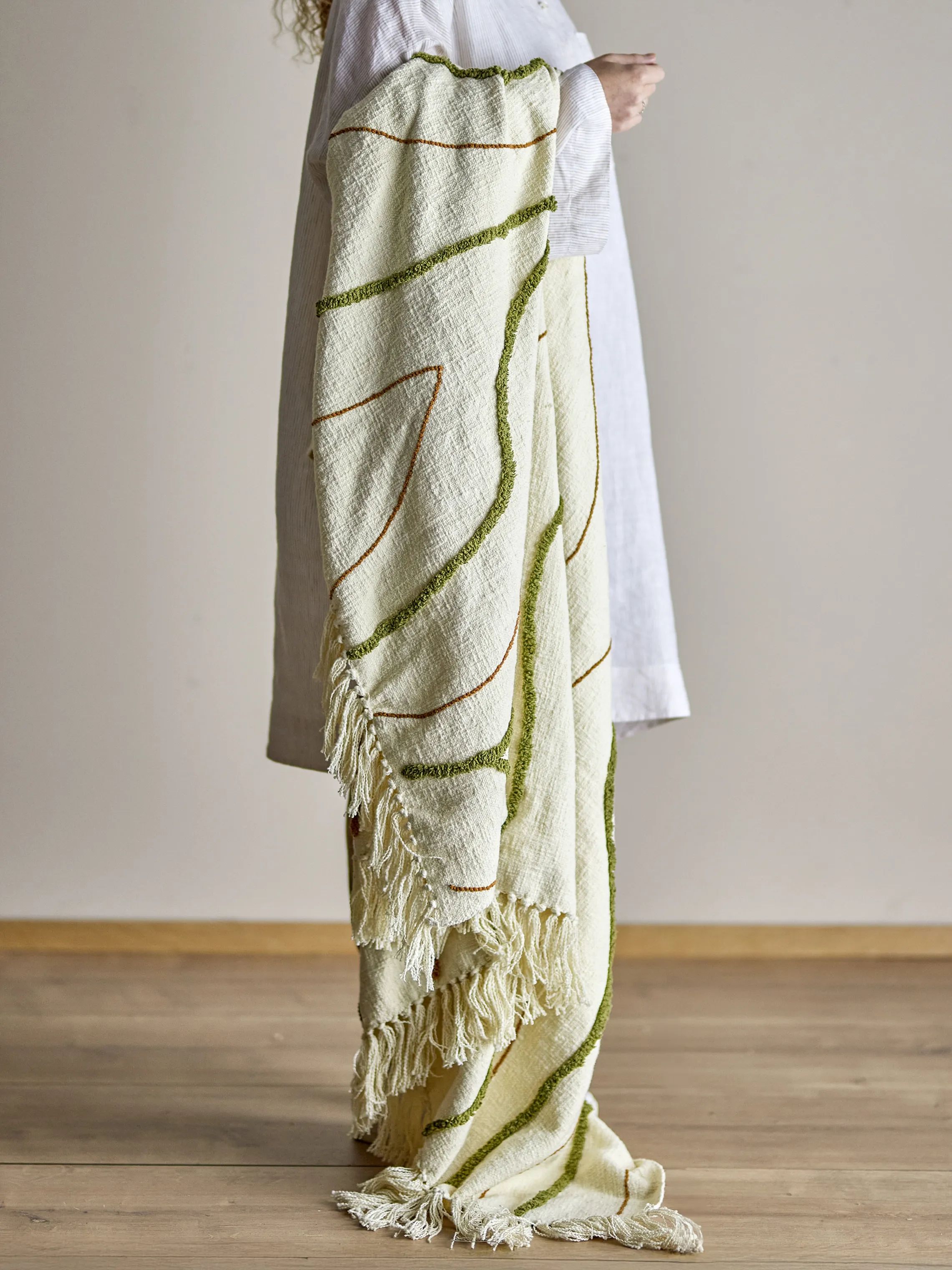 Bloomingville Plaider Osasio Plaid i Grøn, 5
