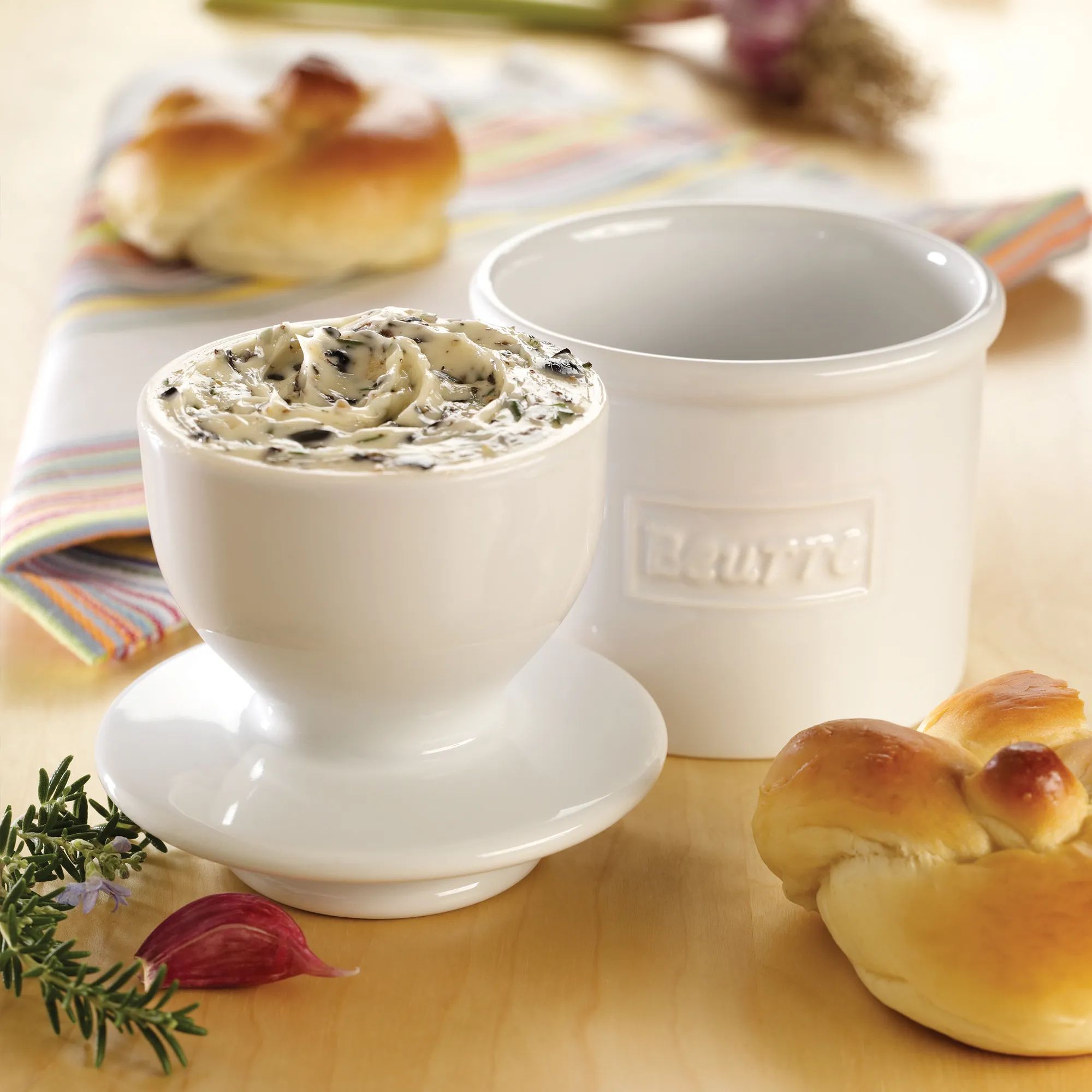 Butter Bell Smørbokse Smørklokke i Hvid, 2