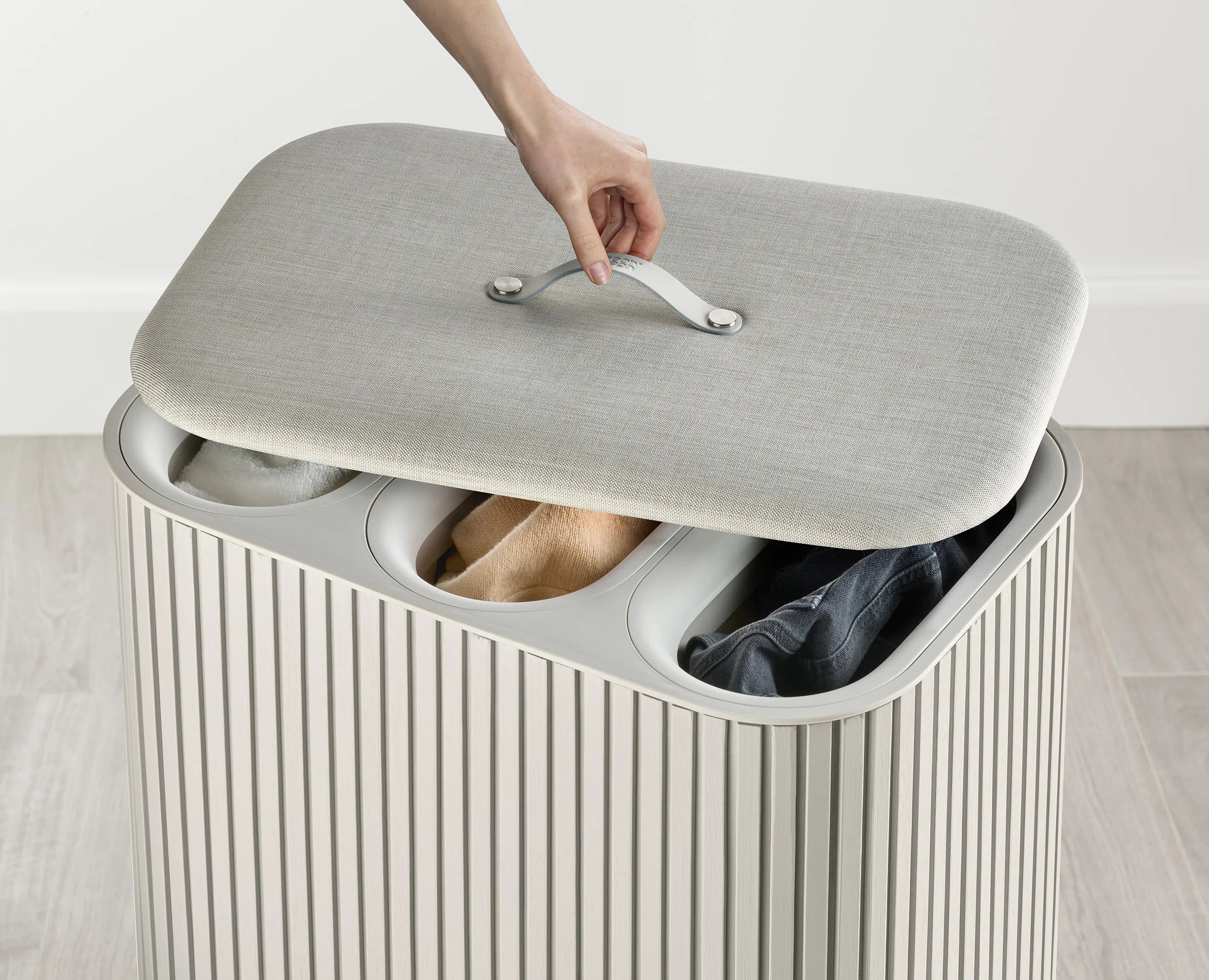 Joseph Joseph Vasketøjskurve Tota Trio Luxe Vasketøjskurv i Beige, 3 rum, 10