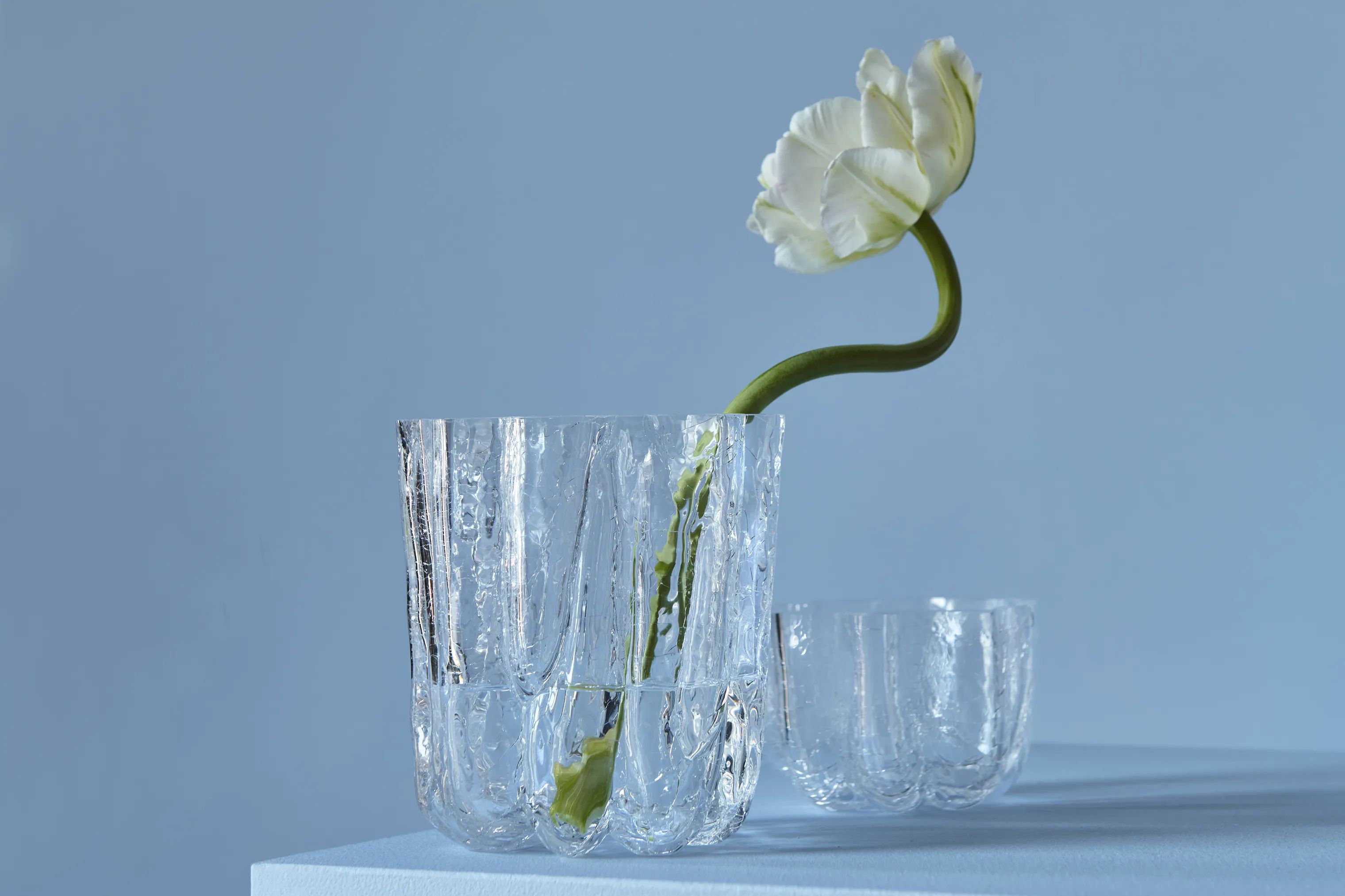 Kosta Boda Fyrfadsstage Crackle Lysestage i Clear, 3
