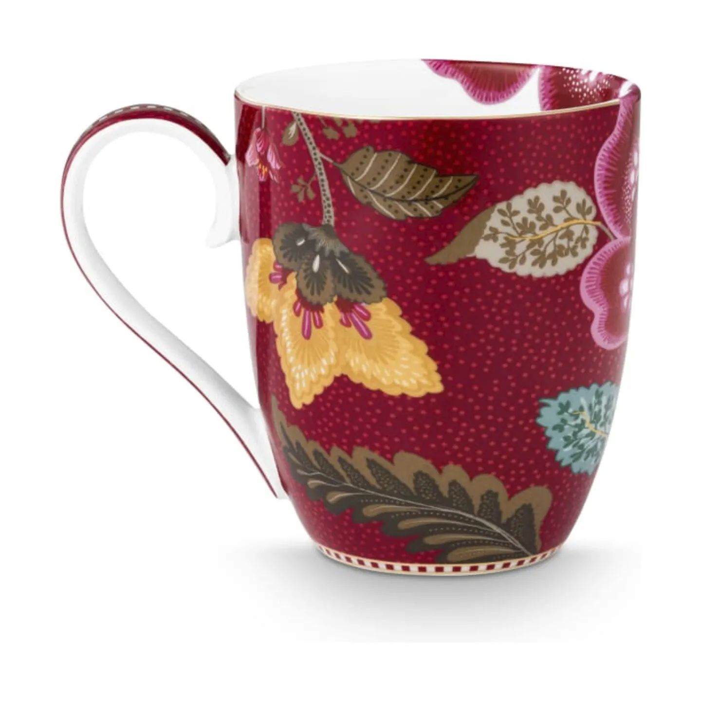 PIP Studio Krus og kopper med hank Blooming Tales Krus i Rød, 450 ml, 3