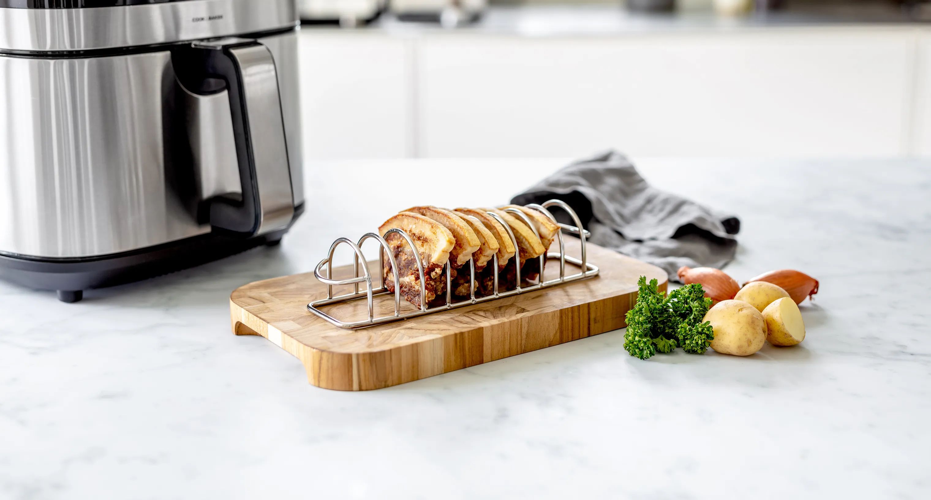Cook & Baker Tilbehør til airfryers Flæskeholder til Airfryer - 2 stk. i sølvfarvet, 2