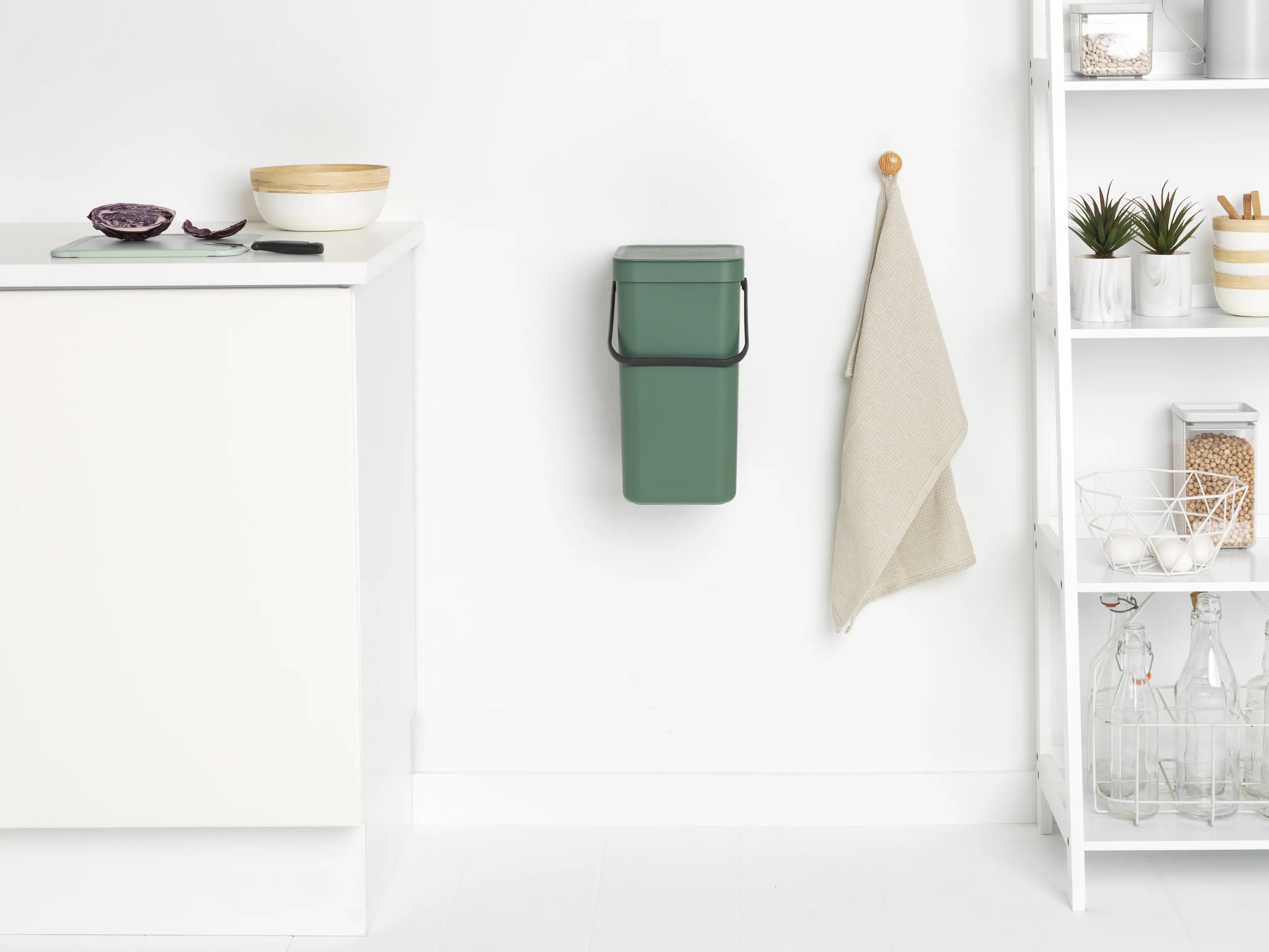 Brabantia Spande uden pedal Sort & Go Affaldsspand i Grøn, 12 L, 3