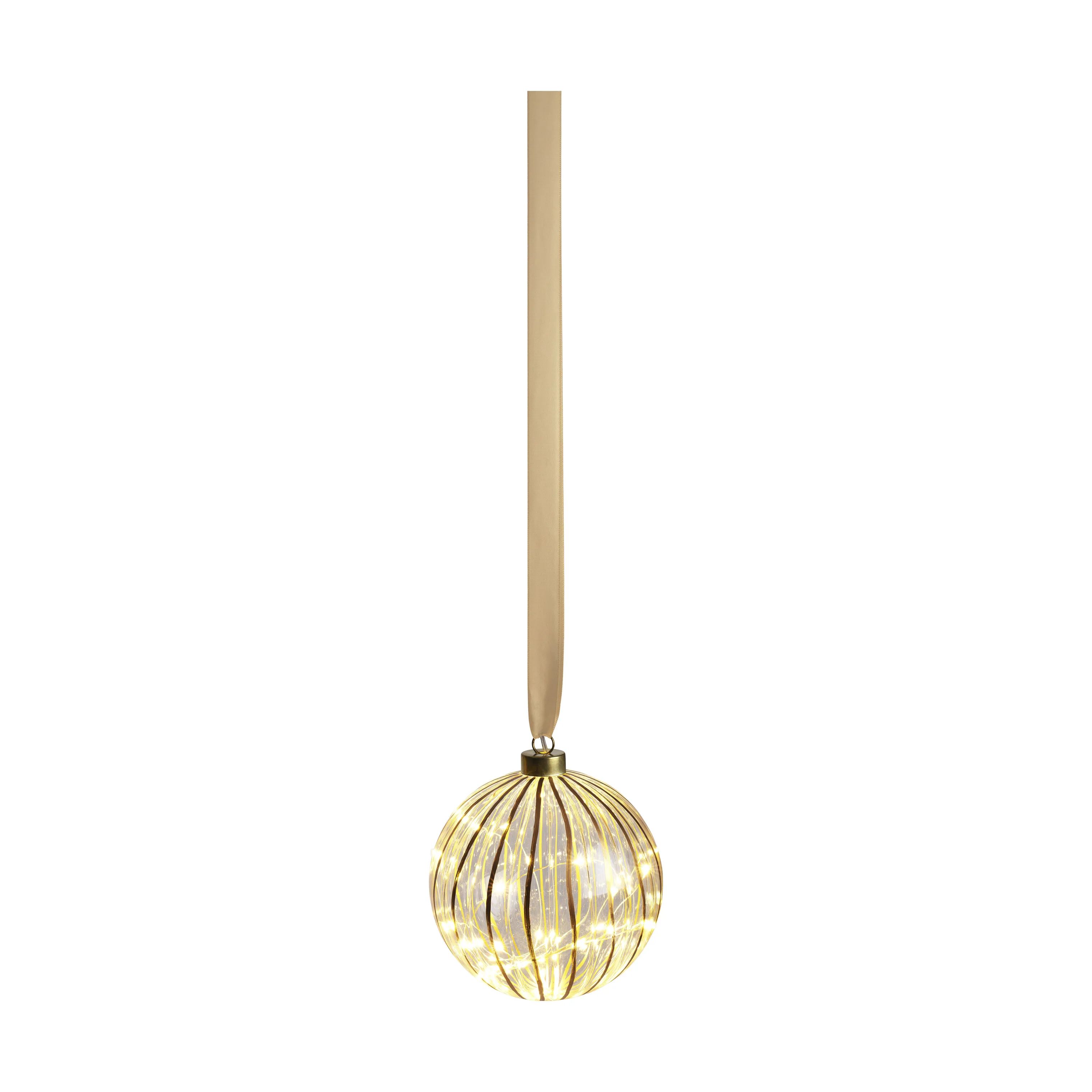 Casa Christmas Lysdekoration LED Ophæng - Kugle i guld kugle, 1