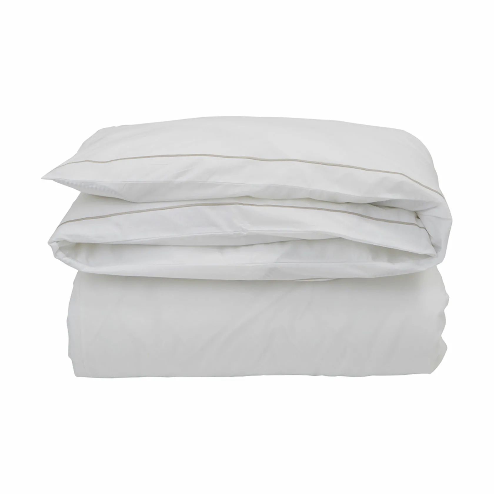 Lexington Sengetøj Hotel Percale Dynebetræk i White/Lt Beige, B200 x L220 cm, 1