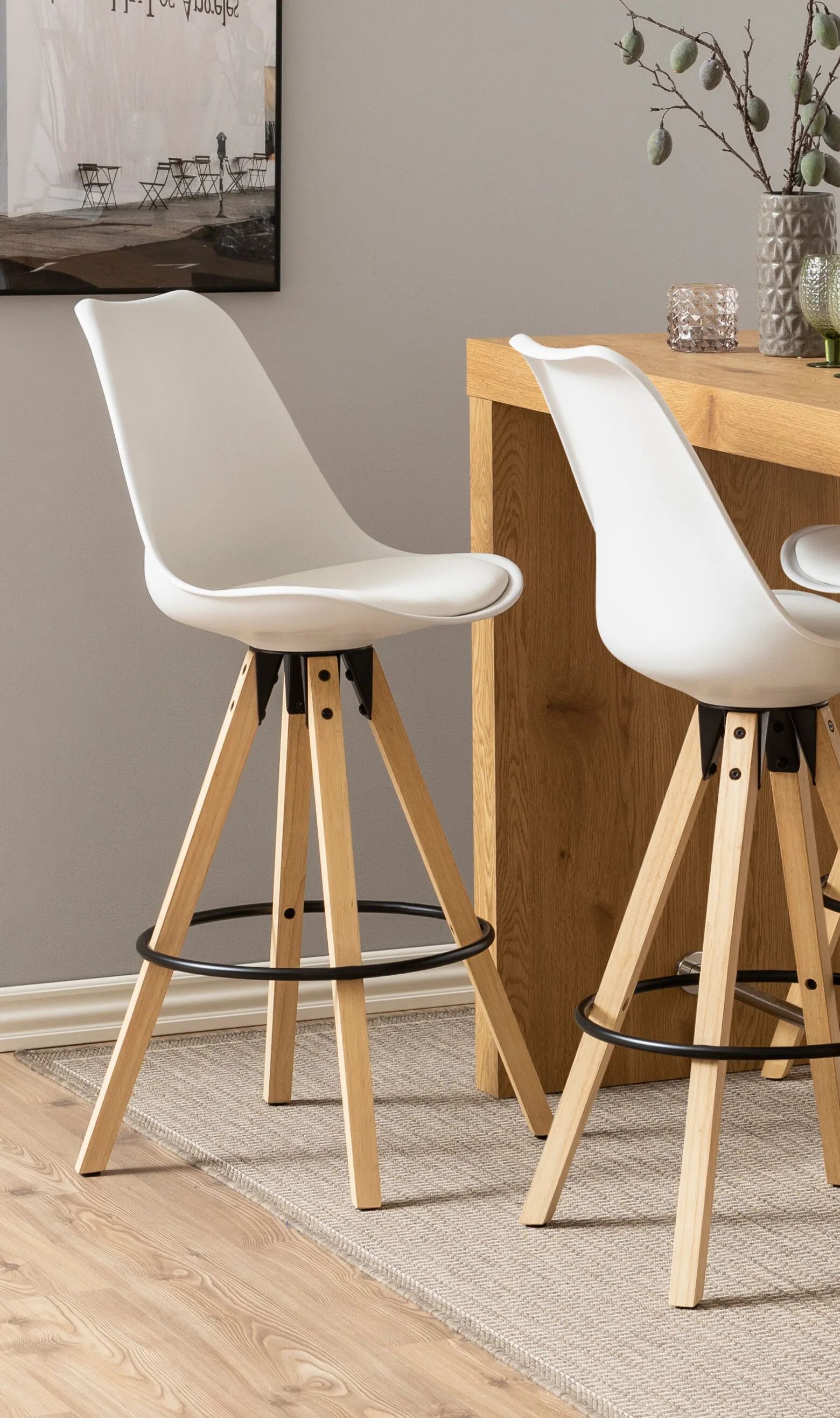 CASA Living Barstole Dima Barstol - 2 stk i Hvid, 2