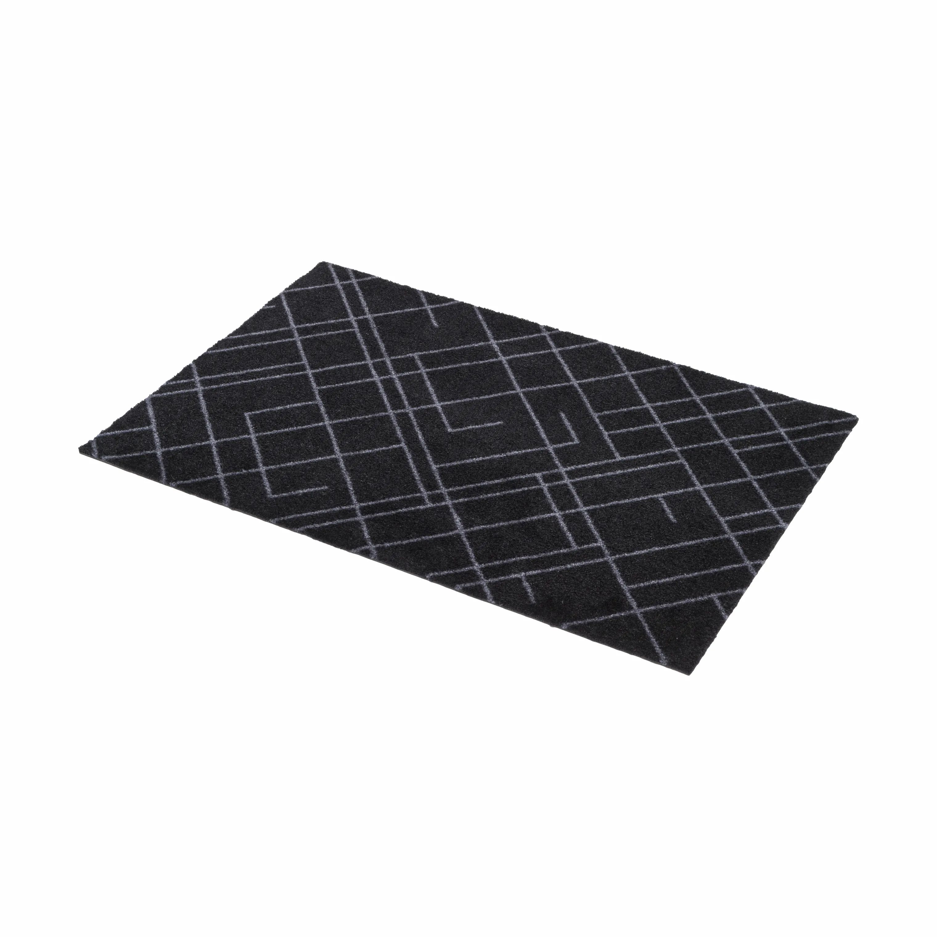 Tica Copenhagen Dørmåtter Lines Gulvmåtte i Sort/grå, B60 x L90 cm, 4