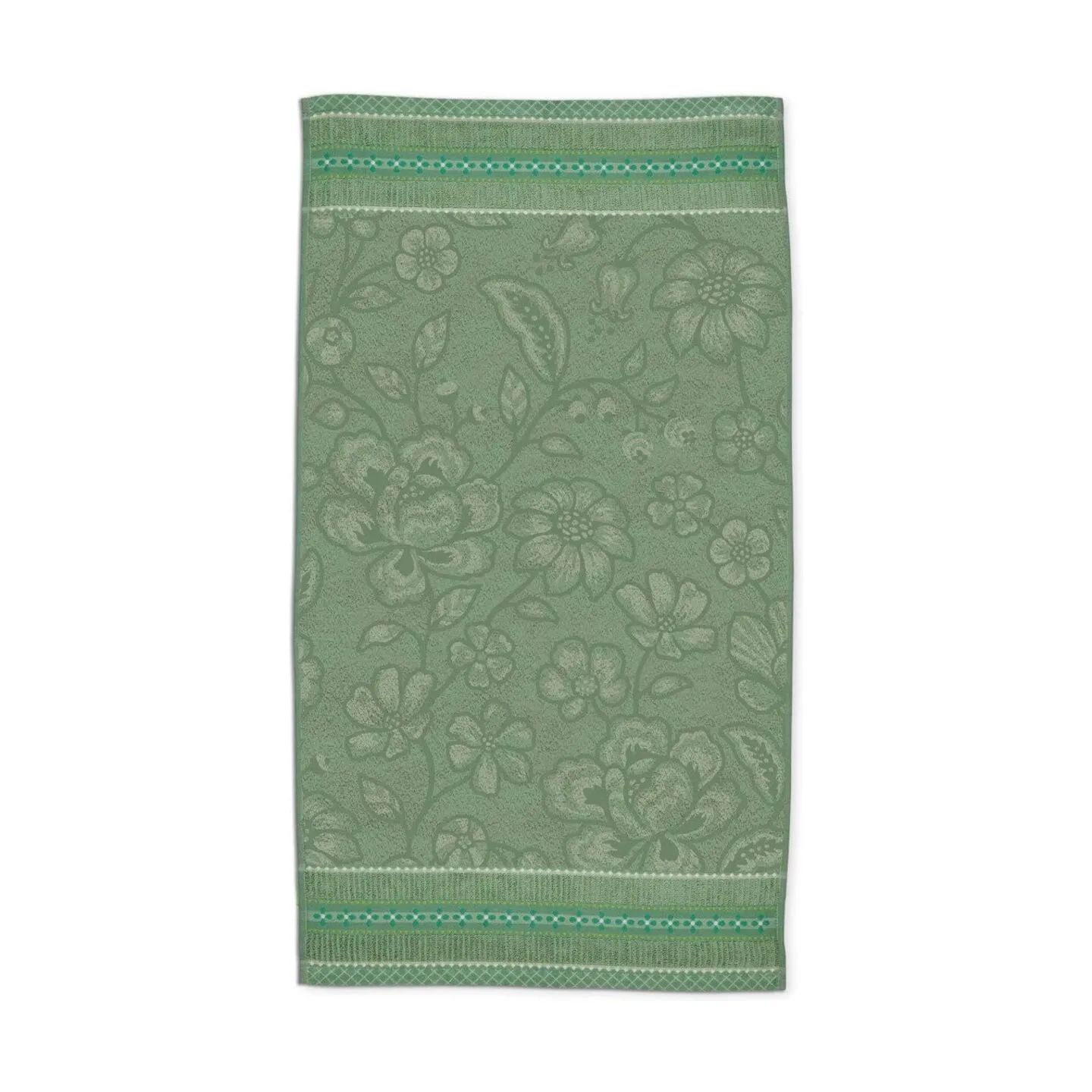 PIP Studio Håndklæder Jasmin Jacquard Håndklæde i Grøn, B55 x L100 cm, 1