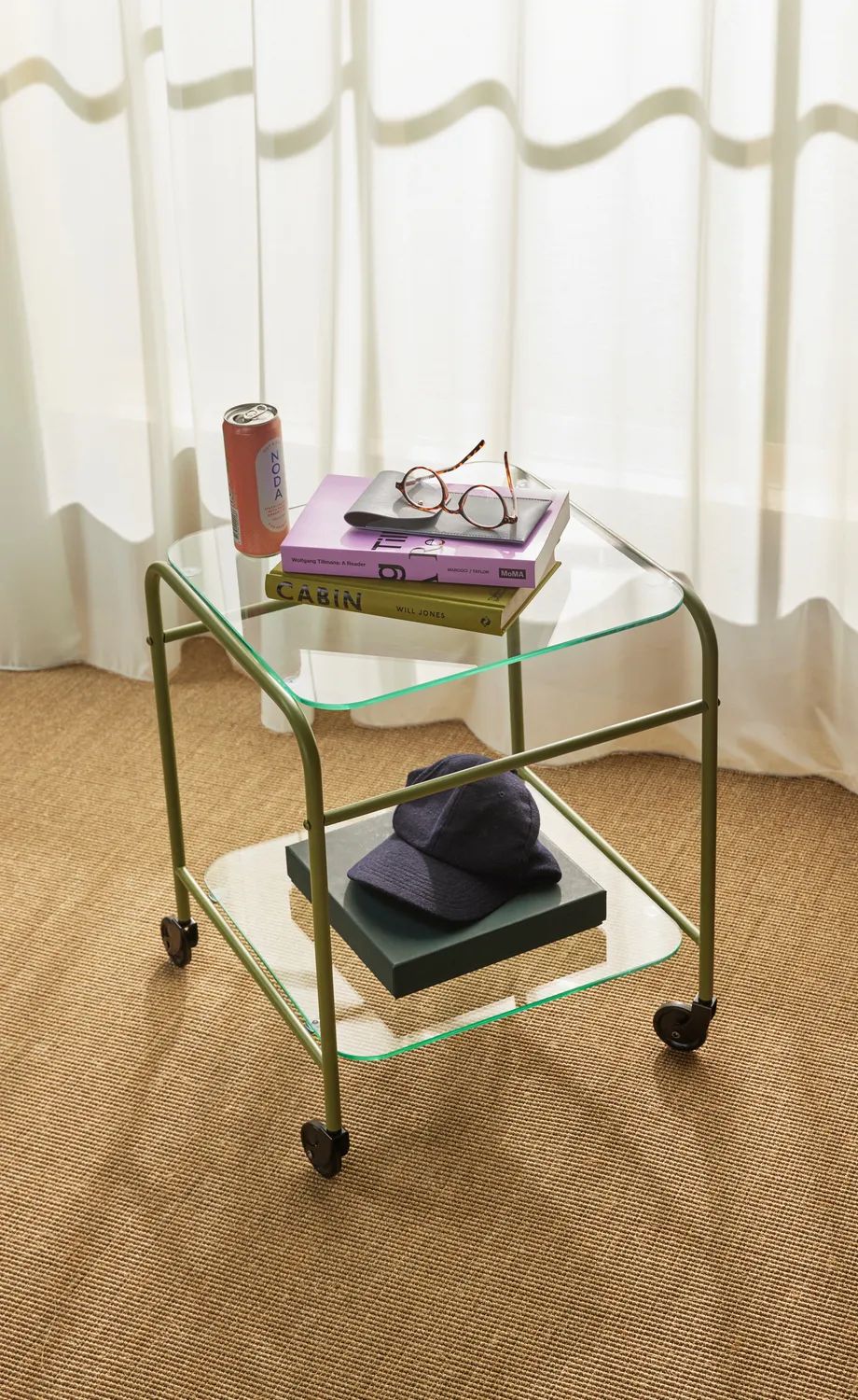 Hübsch Bakkeborde Zephyr Rullebord i Lysegrøn/Klar, 2