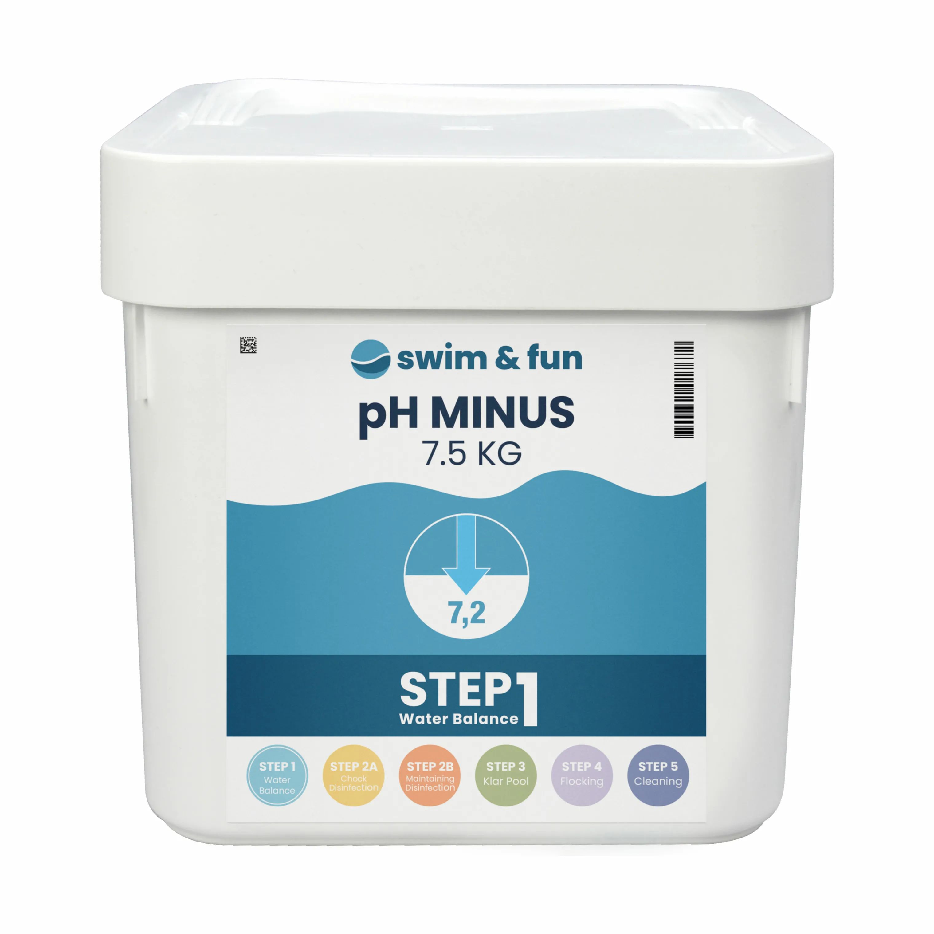 Swim & Fun Poolrengøring pH-Minus i hvid, 1