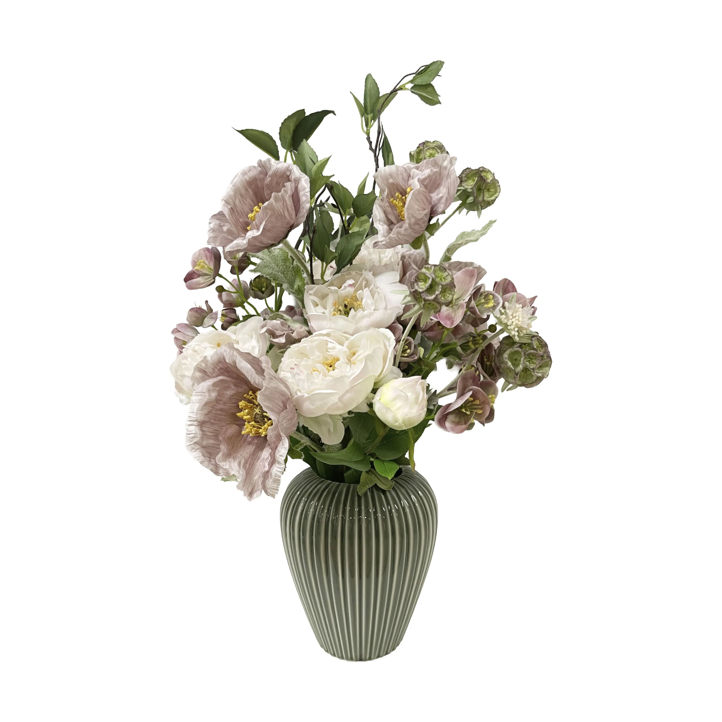 everbloom Kunstige blomster Kunstig Blomsterbuket i Støvet rosa, 6