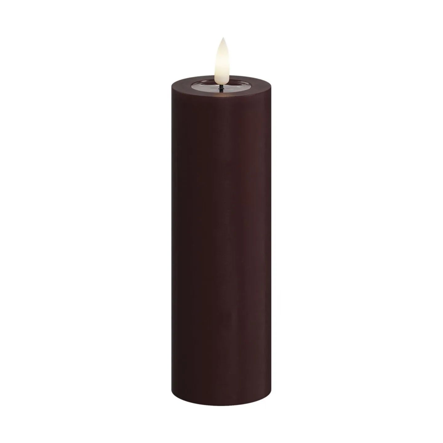 Deluxe Homeart LED-lys Real Flame LED Bloklys i Mørk bourgogne, 15 cm, 1